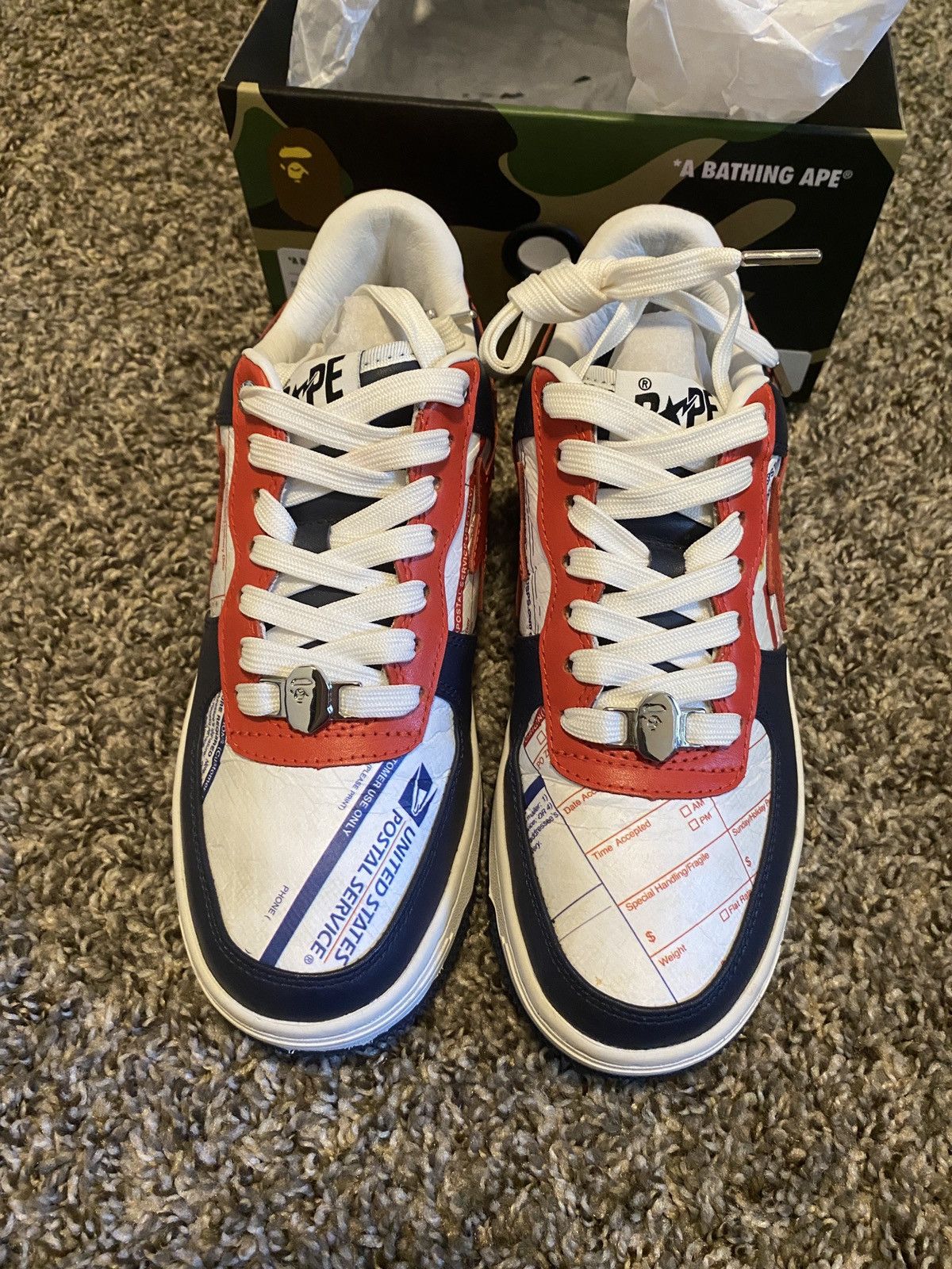 Bape USPS Bapesta Size 7 US Mens Size US 7 / EU 40 - 4 Thumbnail