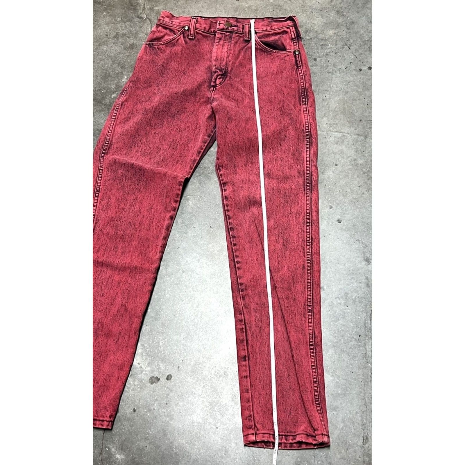 Wrangler VINTAGE Wrangler Red Acid Wash Jeans Women’s 11 High Rise Straight Leg Denim Cotton Jeans Women’s Wrangl er Logo 90s Cowboy Mens? Size 26" / US 2 / IT 38 - 6 Thumbnail