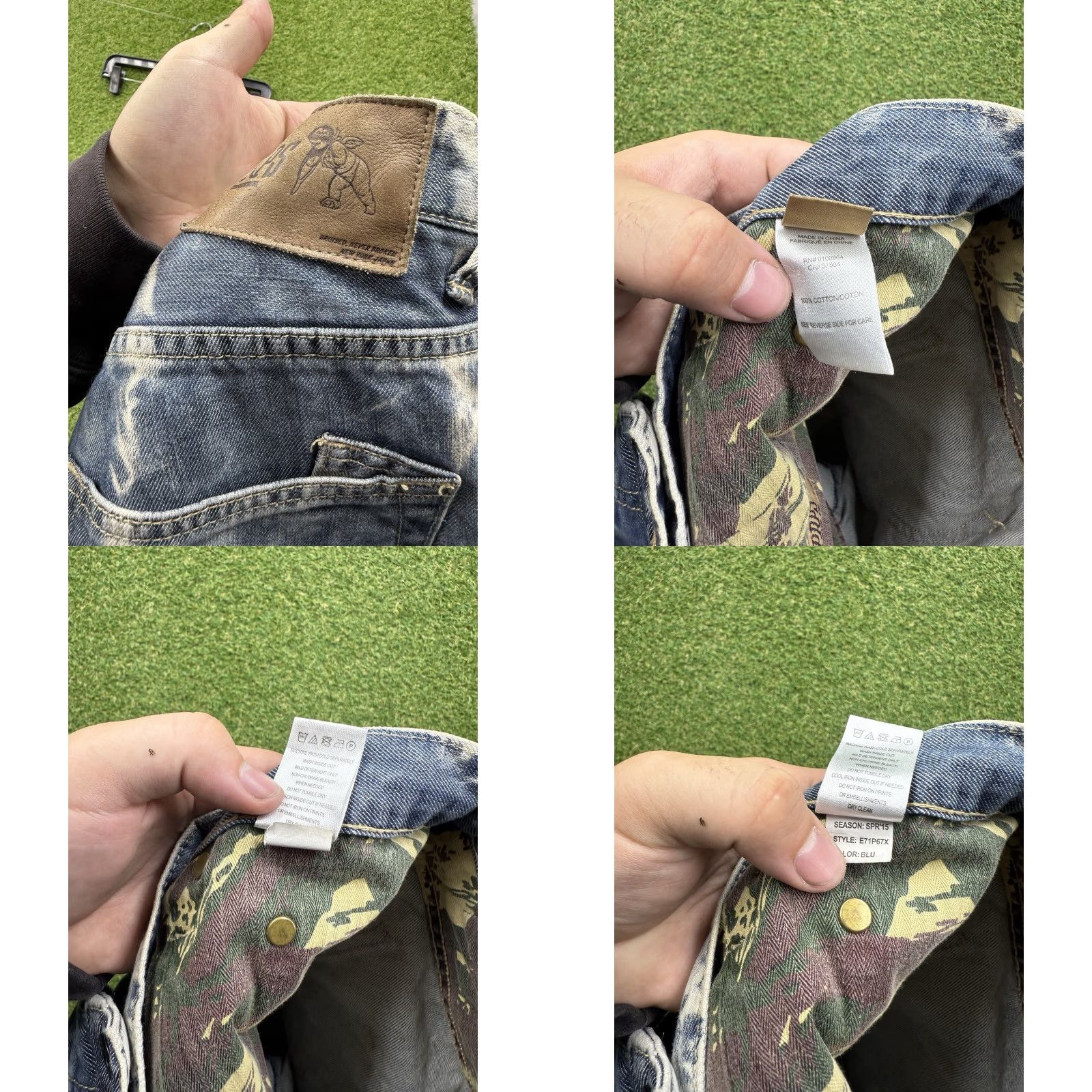 Prps PRPS Jeans Mens 32 Faded Distressed Stretch Denim Blue 90s Designer Jeans Slim Straight Regular 5-Pocket City Grunge Hipster Size US 32 / EU 48 - 9 Thumbnail