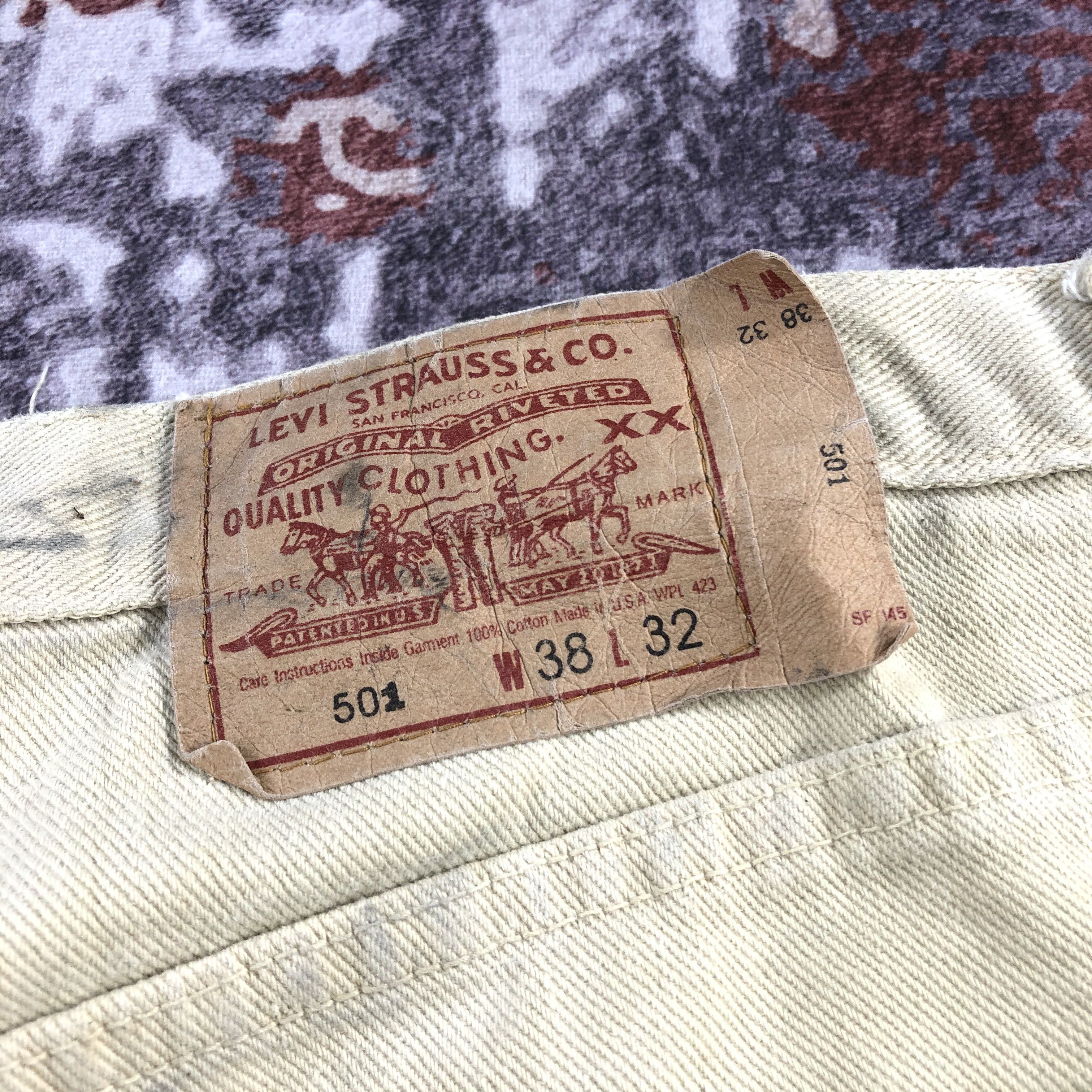 Levi's 90s Vintage Cream Levis 501 Jeans-JM2504 Size US 40 / EU 56 - 6 Thumbnail