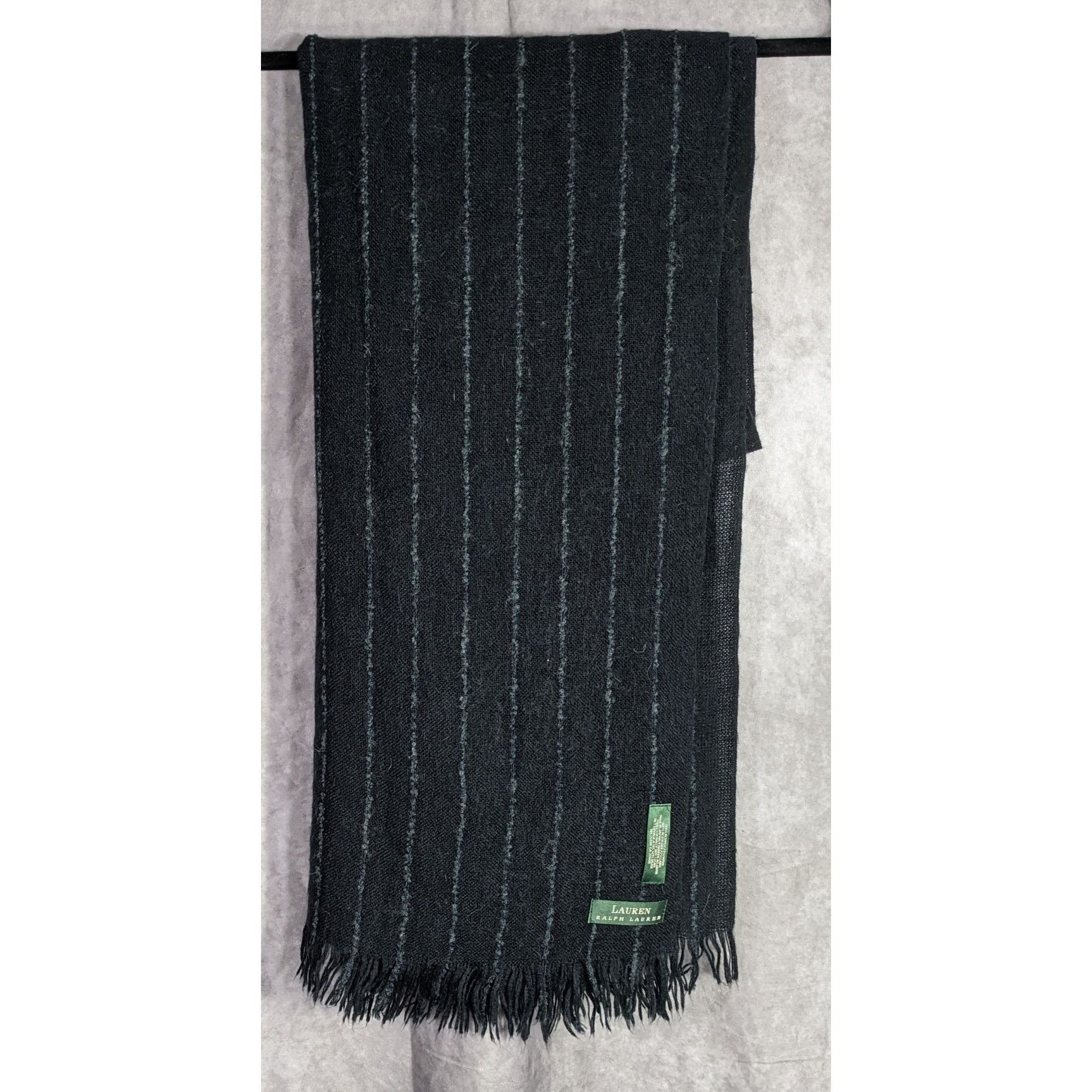 Lauren Ralph Lauren Preppy Designer Lauren Ralph Lauren Black Striped Scarf 22x8 Size ONE SIZE - 5 Thumbnail