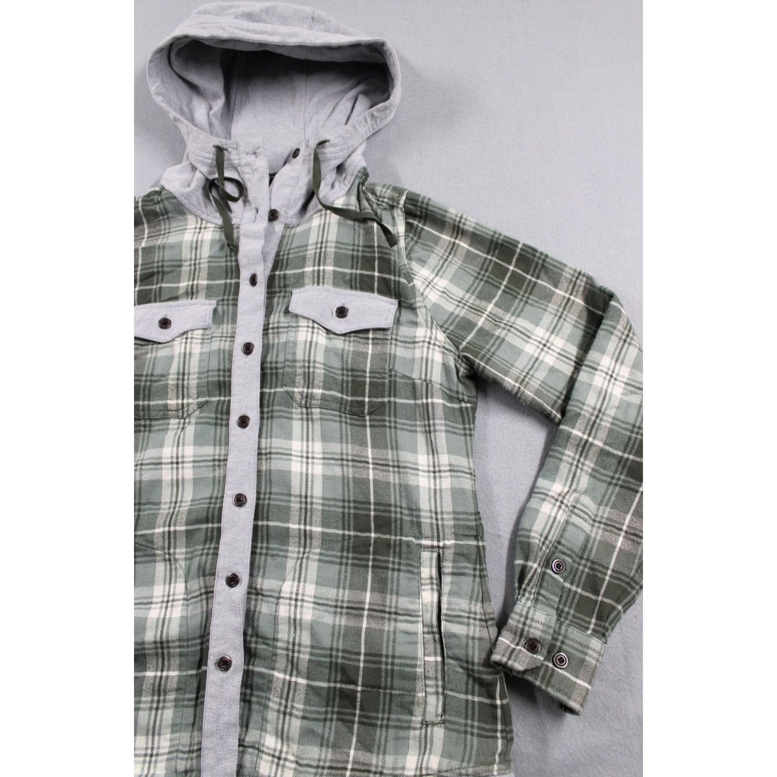 Marmot Marmot Jacket Mens Medium Green Plaid Flannel Hooded Casual Snap Front Pockets Size US M / EU 48-50 / 2 - 2 Thumbnail