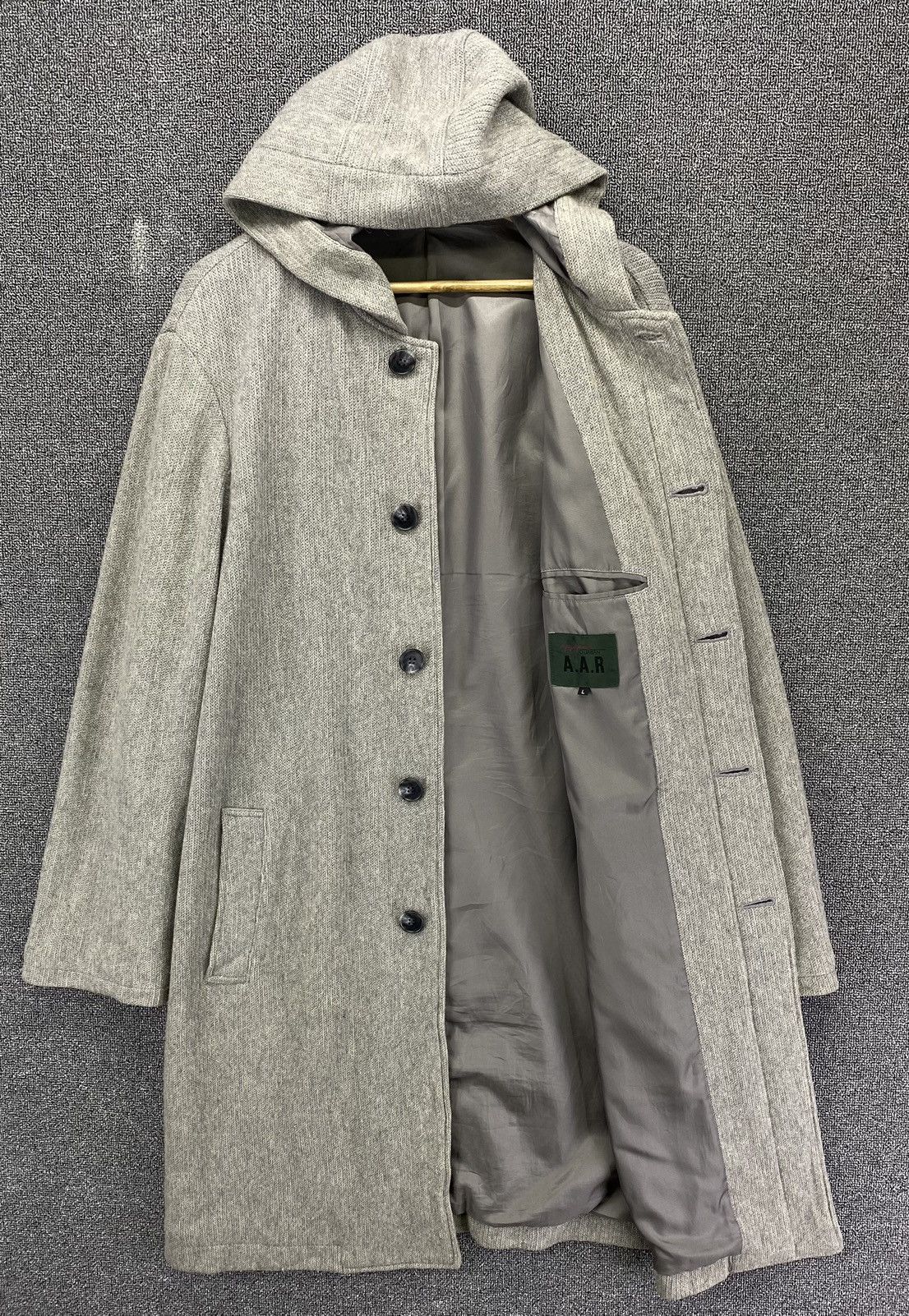 Yohji Yamamoto Vintage Yohji Yamamoto A.A.R Hoodie Wool Long Jacket Size US L / EU 52-54 / 3 - 9 Thumbnail