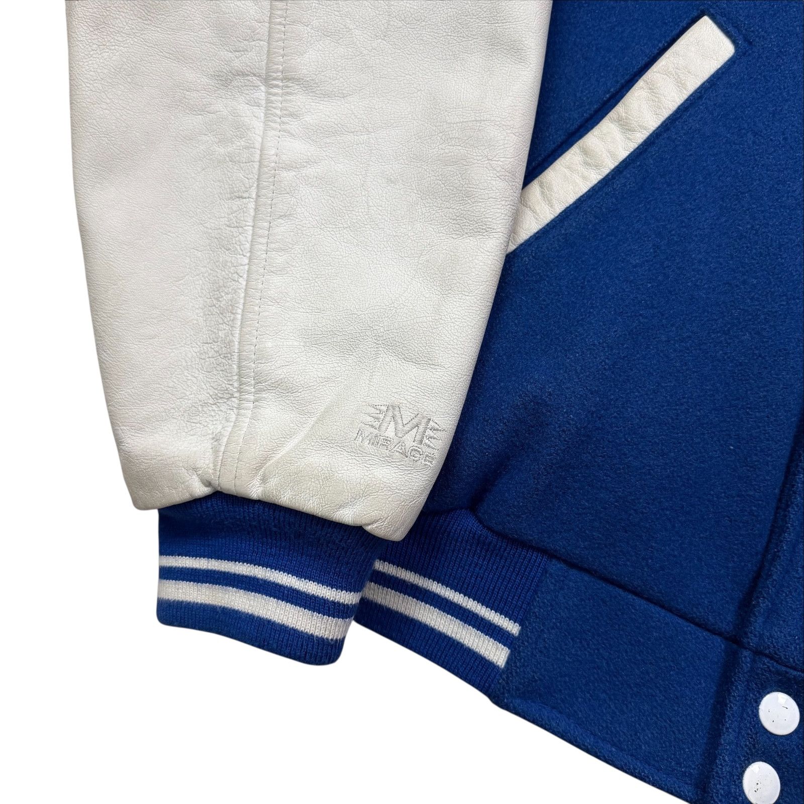 MLB VTG 90s NEW YORK METS MIRAGE VARSITY JACKET WOOL LEATHER Size US M / EU 48-50 / 2 - 4 Thumbnail