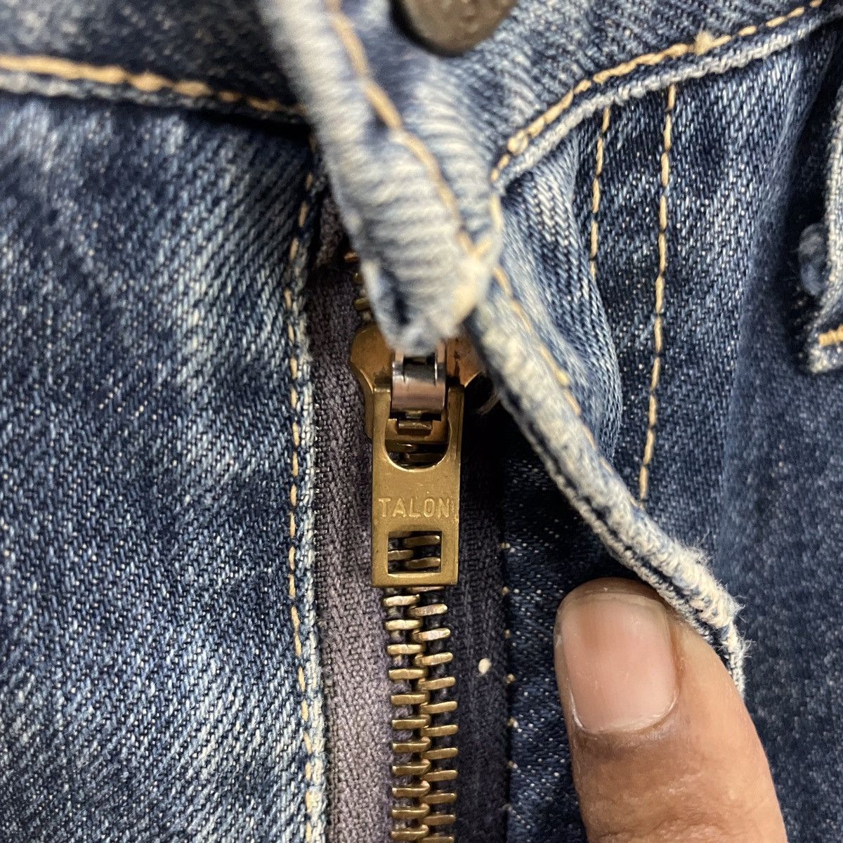 Japanese Brand Vintage 90s Big-Wyler Distressed Denim Workwear Jeans Size 29" - 6 Thumbnail