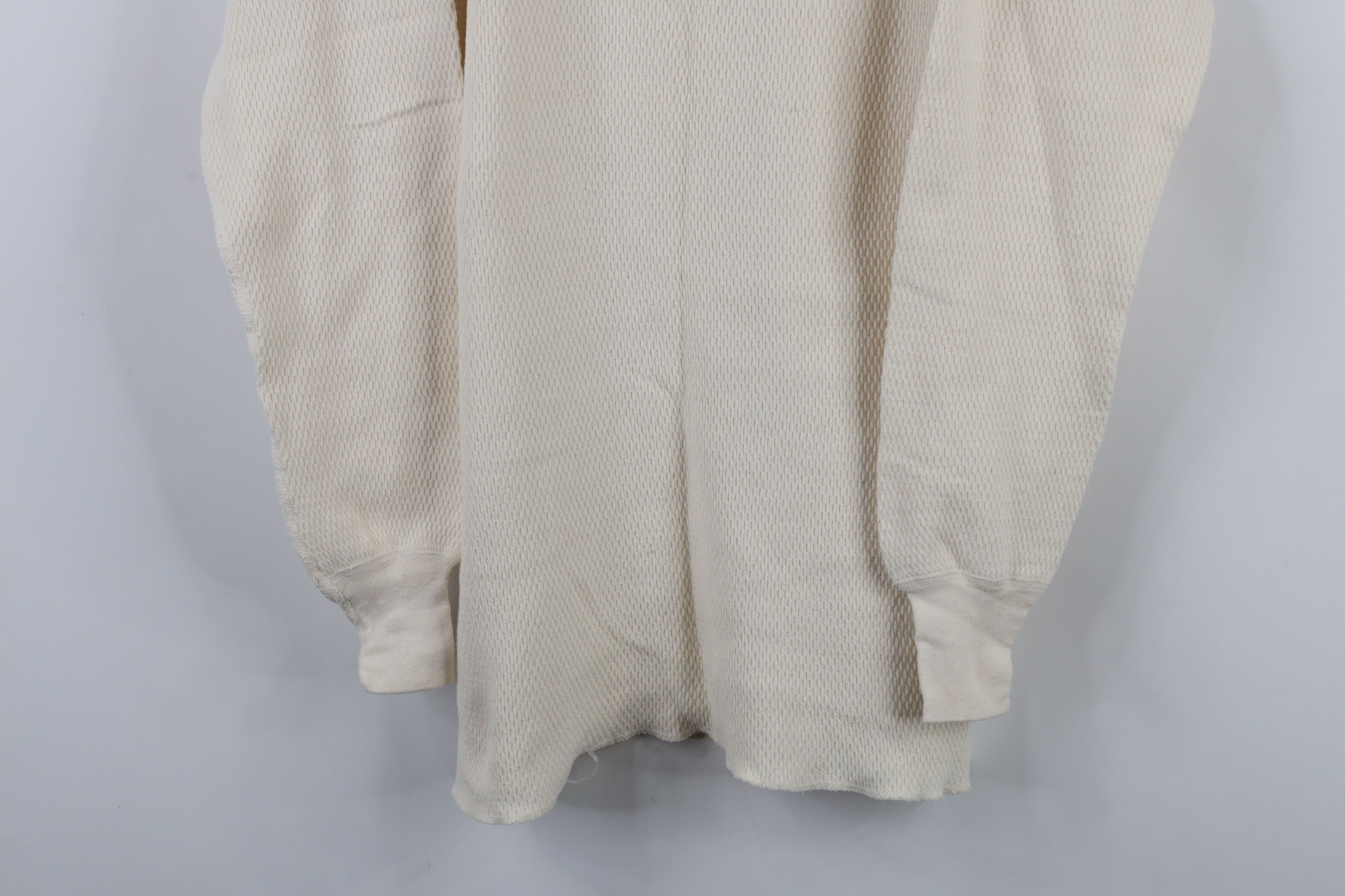 Vintage Vintage 70s Jockey Thermal Waffle Knit T-Shirt Cream USA Size US L / EU 52-54 / 3 - 3 Thumbnail