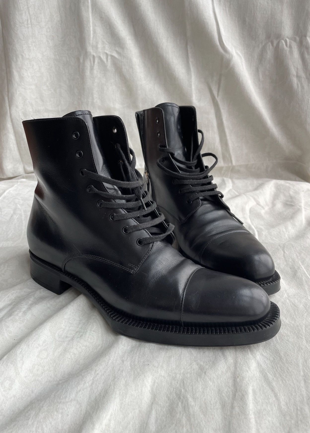 Prada *sz39* PRADA 2012 Edgy Soles Combat Leather Boots runway Size US 9 / IT 39 - 2 Thumbnail