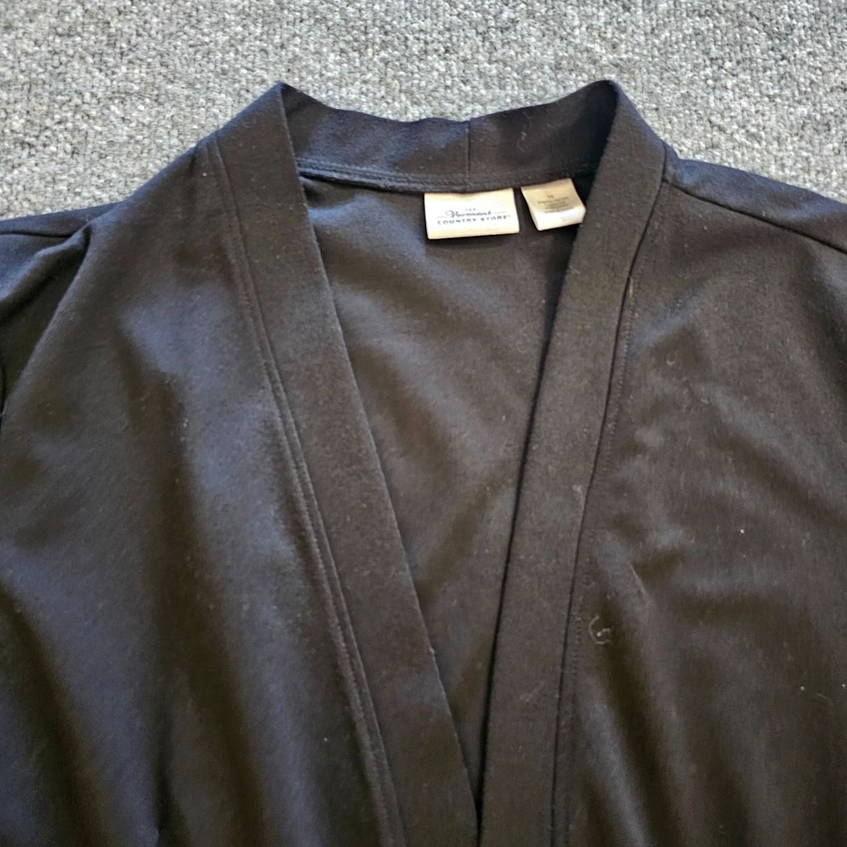 Vintage Vermont Country Store Cardigan Womens 1X Black Open Front Long Sleeve Pocket Sweater Cardigan Womens Black 1X Ladles Size XL / US 12-14 / IT 48-50 - 2 Thumbnail