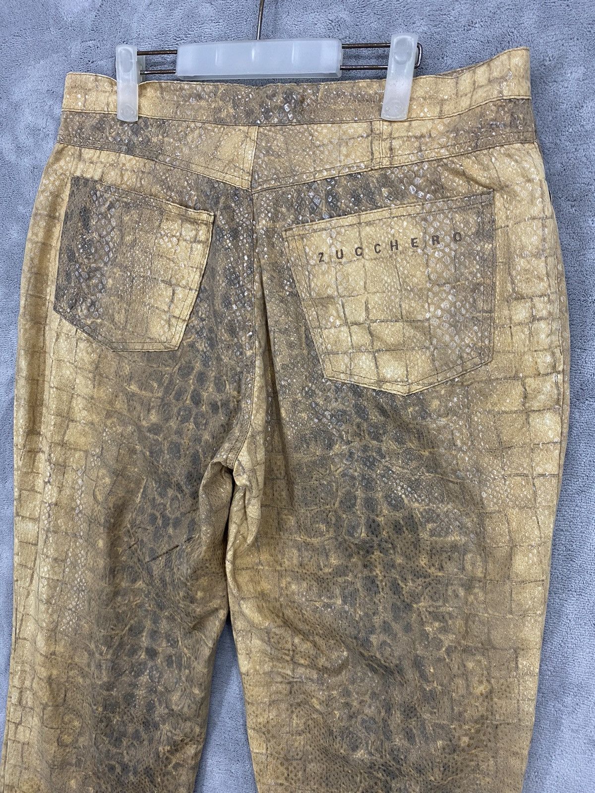 Vintage Y2K VINTAGE FEATHER CROCODILE PANTS PRINT MADE IN ITALY Size US 34 / EU 50 - 6 Thumbnail