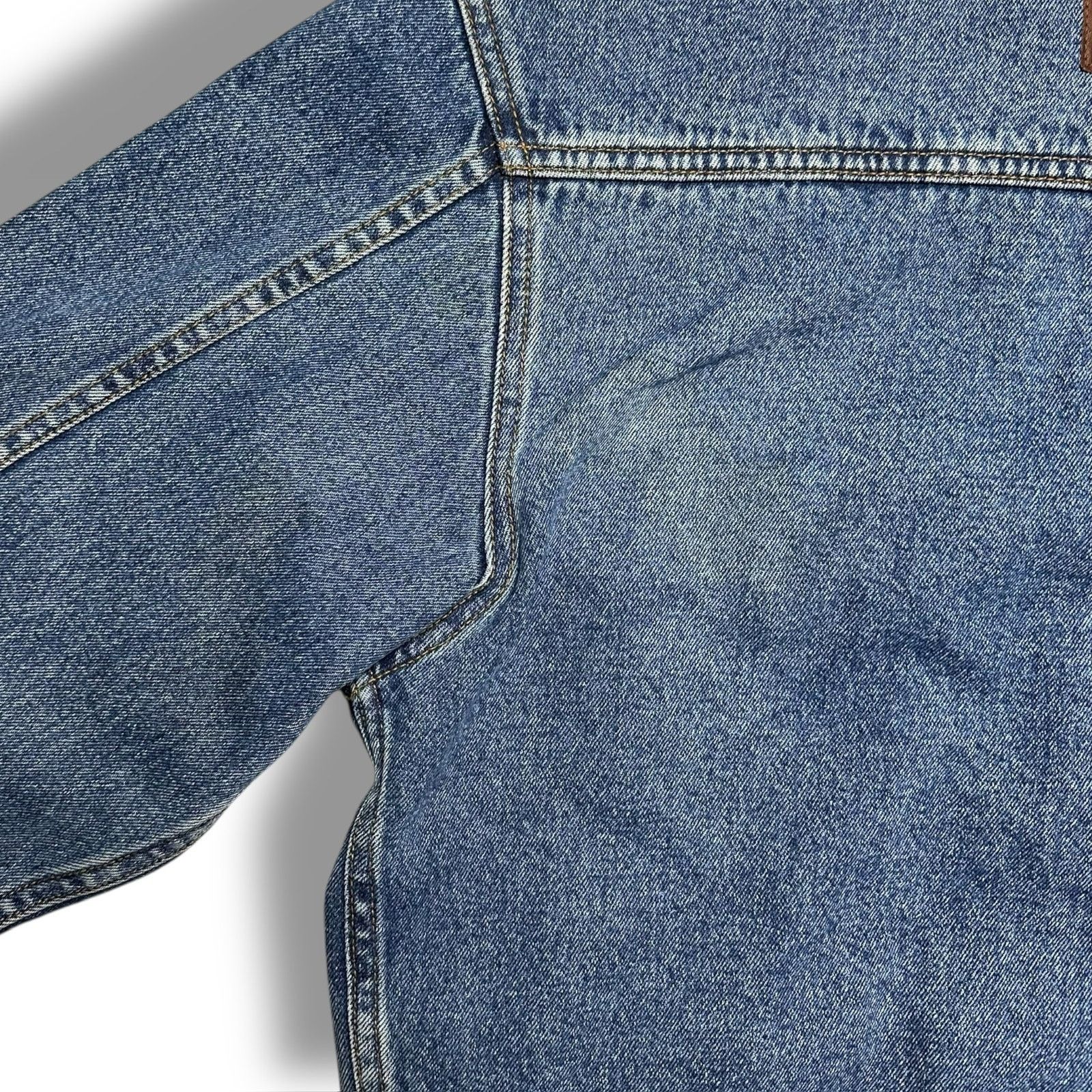 Vintage 90s Upstream Denim Jacket Leather Kelloggs Corn Flakes Size US M / EU 48-50 / 2 - 7 Thumbnail