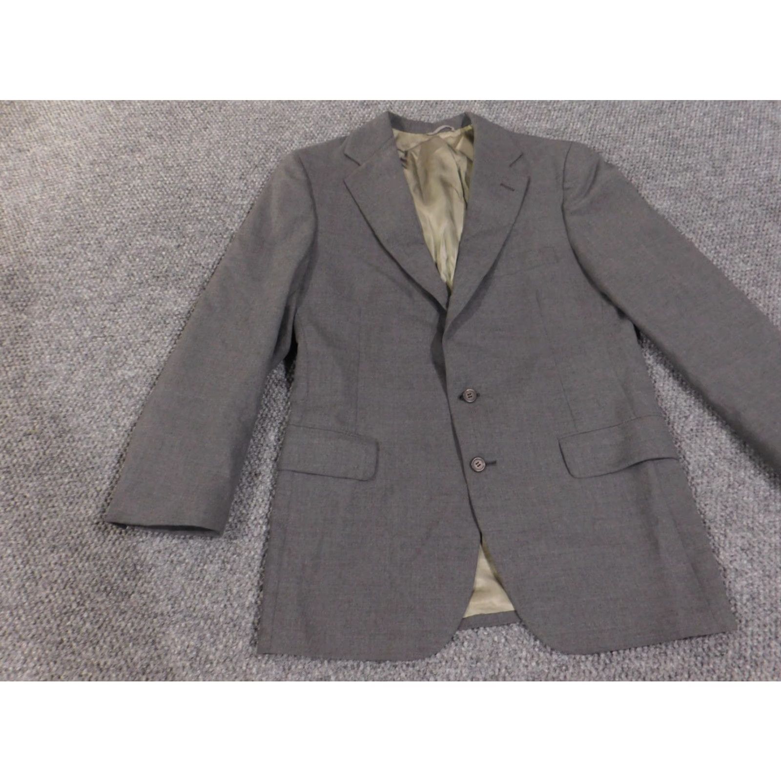 Ralph Lauren VINTAGE Ralph Lauren Polo University Blazer Mens 42 Wool Sport Coat Executive Shop 90s Gray Tweed Notch Two-Button 2 Piece Size US XL / EU 56 / 4 - 3 Thumbnail