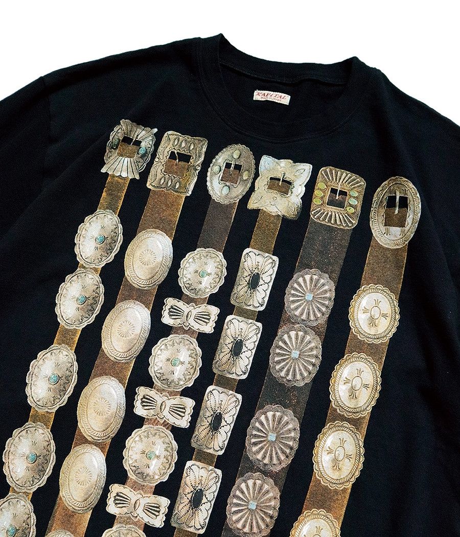 KAPITAL 20/- Jersey crew Tee curtain concho pt t-shirt black