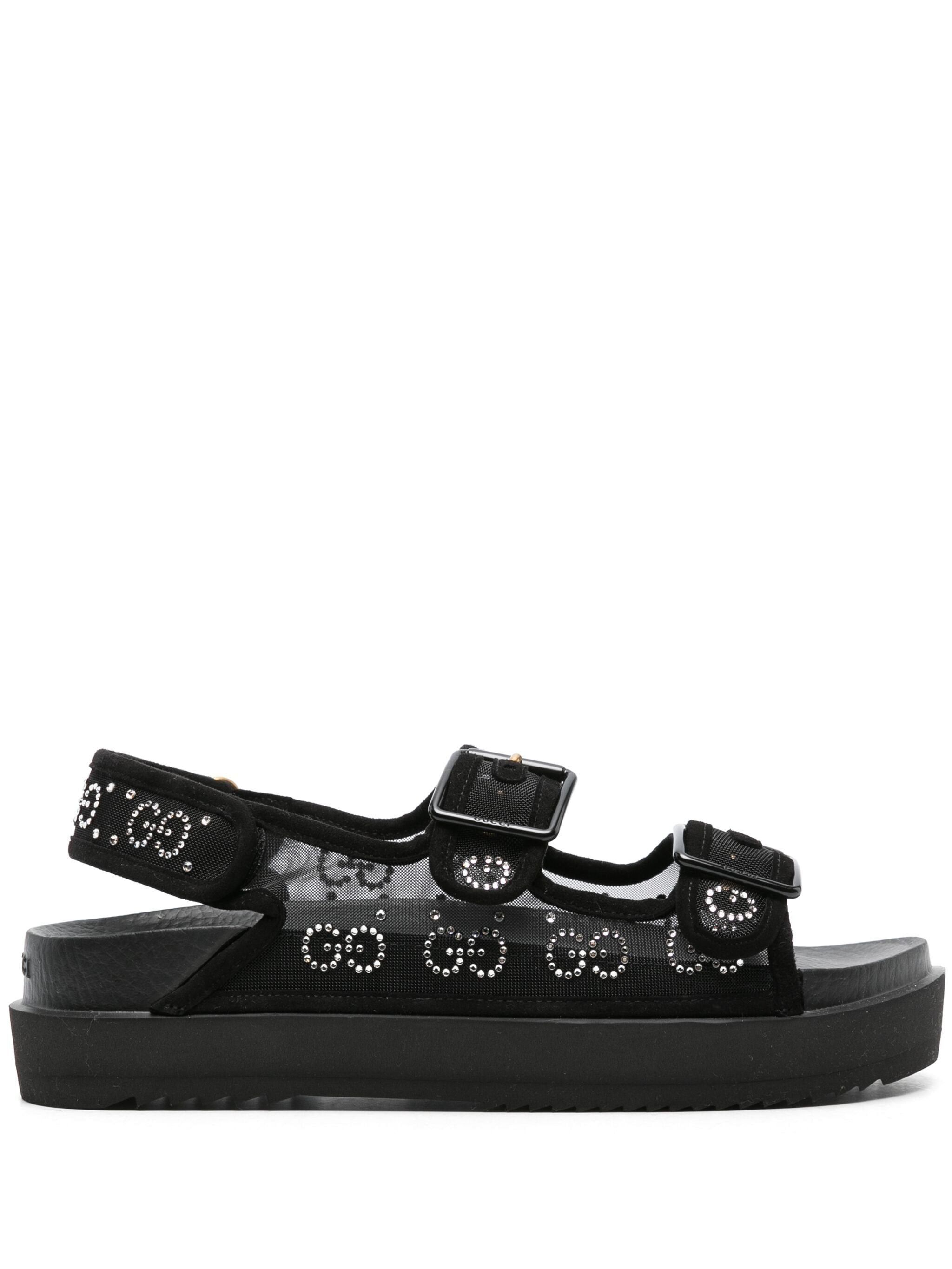Gucci GG crystal-embellished mesh sandals SIZE 42