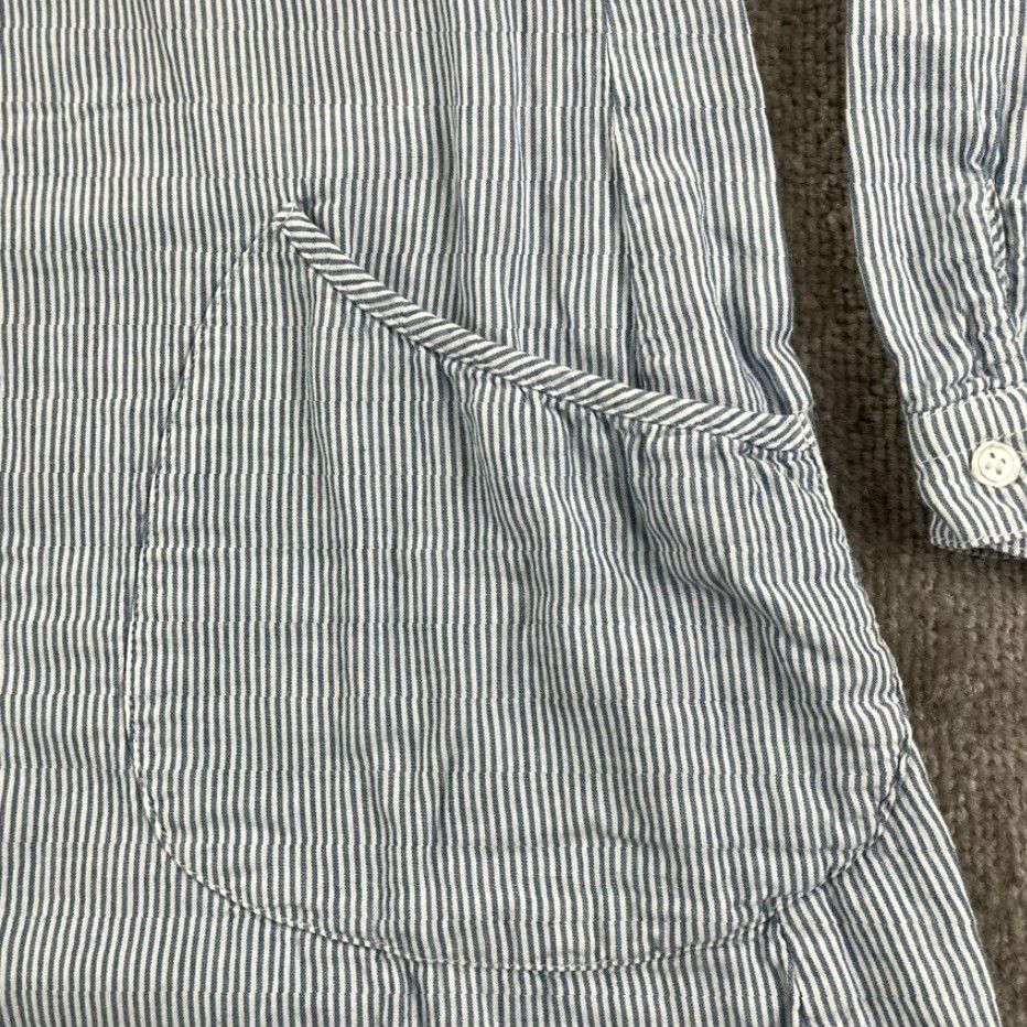 Vintage VINTAGE Lulu B Women’s Tunic Shirt Long Sleeve Striped Cotton Collared Pockets Casual Summer Size L / US 10 / IT 46 - 6 Thumbnail