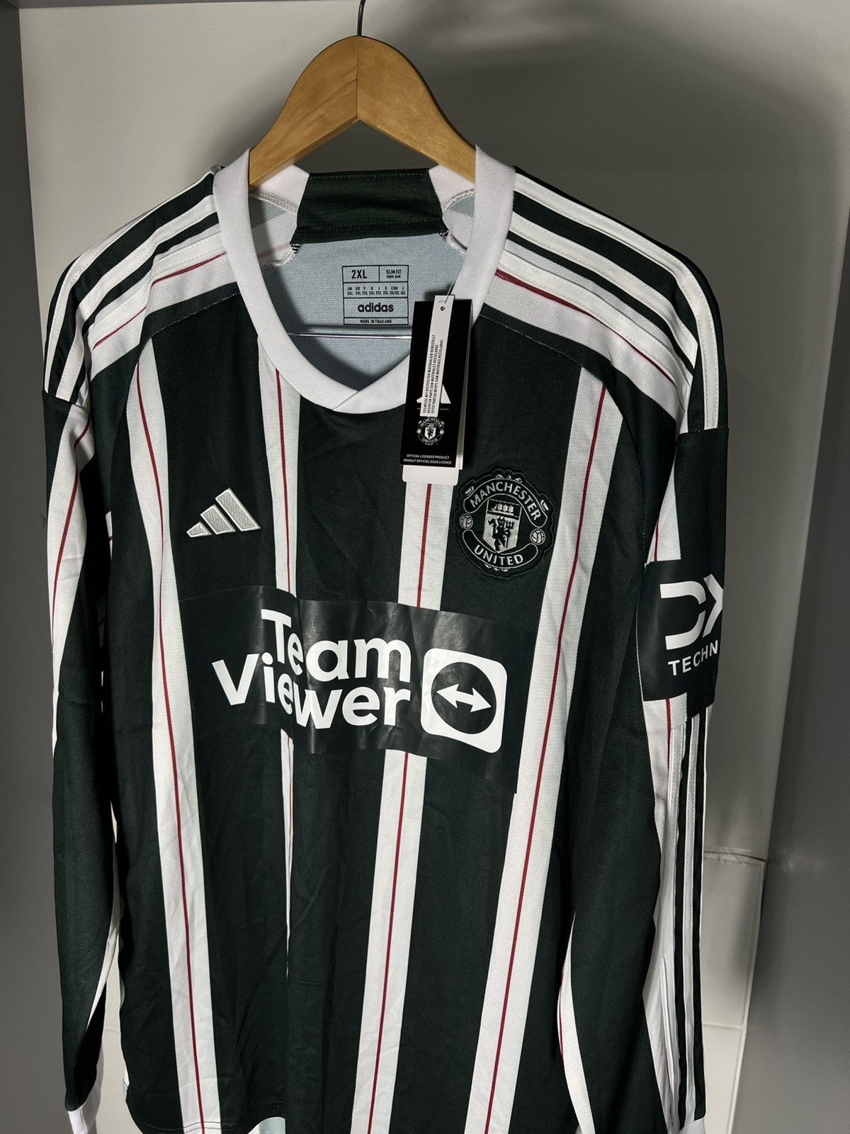 Vintage VERY RARE ADIDAS FC MANCHESTER UNITED ENGLAND SOCCER JERSEY Size US XXL / EU 58 / 5 - 15 Thumbnail