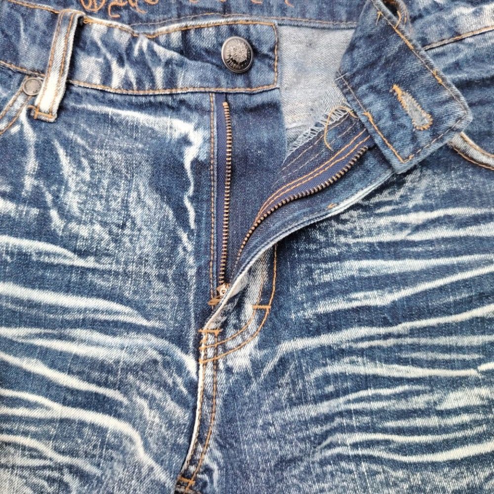 Japanese Brand Japanese Brand Original Acid Wash Blue Jeans Distressed Punk Size US 37 - 4 Thumbnail