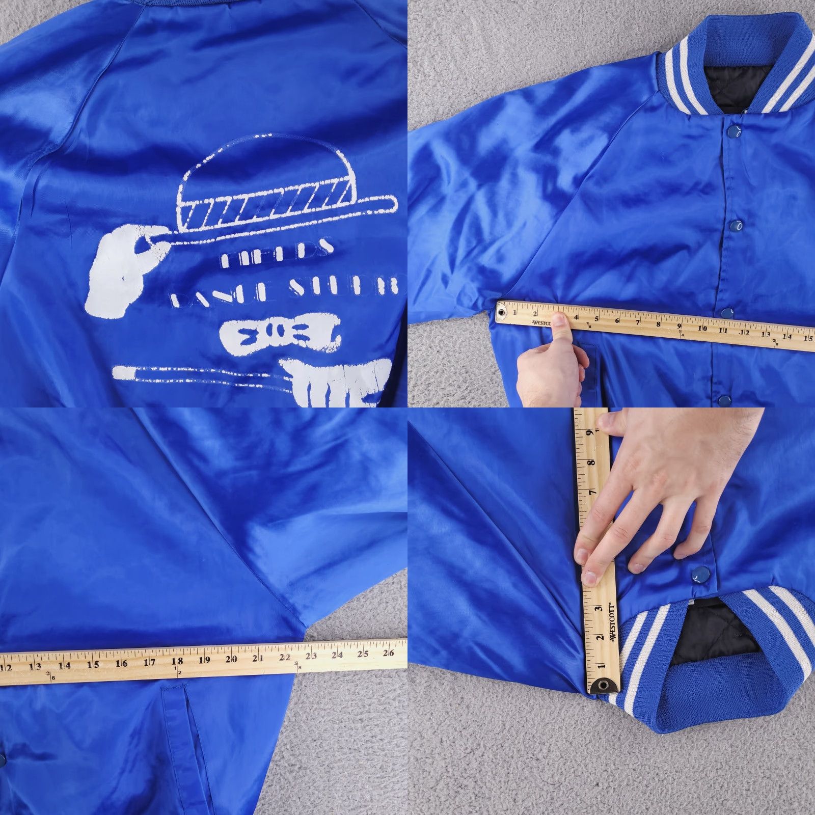 Vintage VINTAGE Auburn Jacket Mens M Blue Satin Bomber Jacket USA Made Size US M / EU 48-50 / 2 - 8 Thumbnail