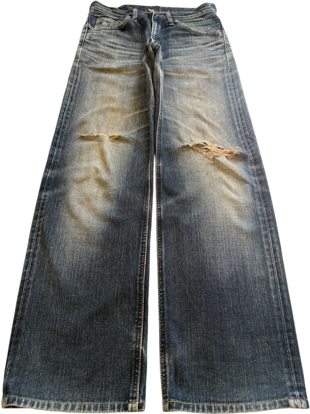 Lee Vintage Lee Mud Wash Distressed Loose Baggy Jeans Size US 28 / EU 44 - 1 Thumbnail