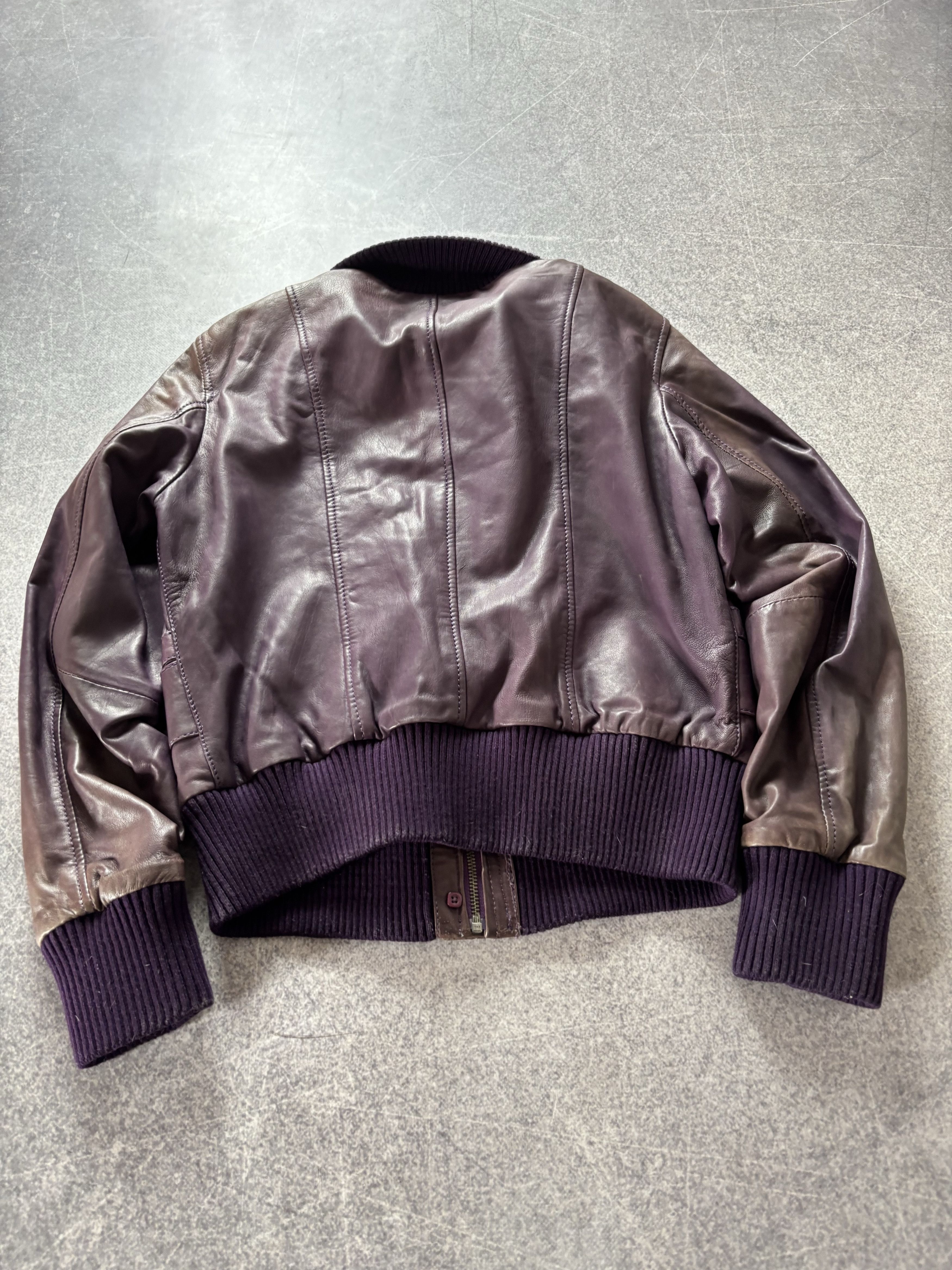 Hedi Slimane Vtg 00s Hedi Slimane Washed Faded Bomber Leather Jacket Size US S / EU 44-46 / 1 - 5 Thumbnail