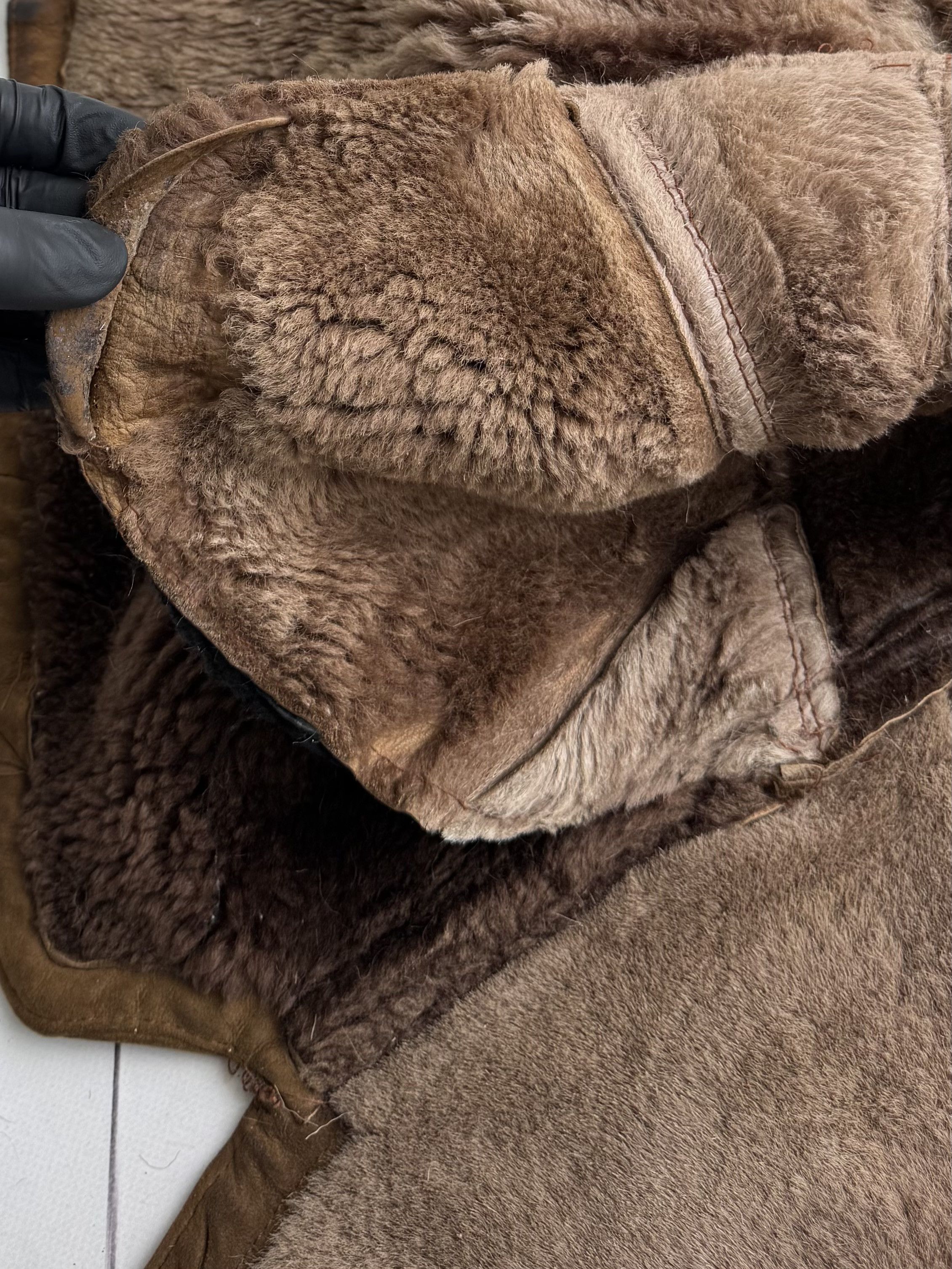 Vintage Vintage Real Sheepskin Coat Hooded Leather Winter Outerwear Size L / US 10 / IT 46 - 20 Thumbnail