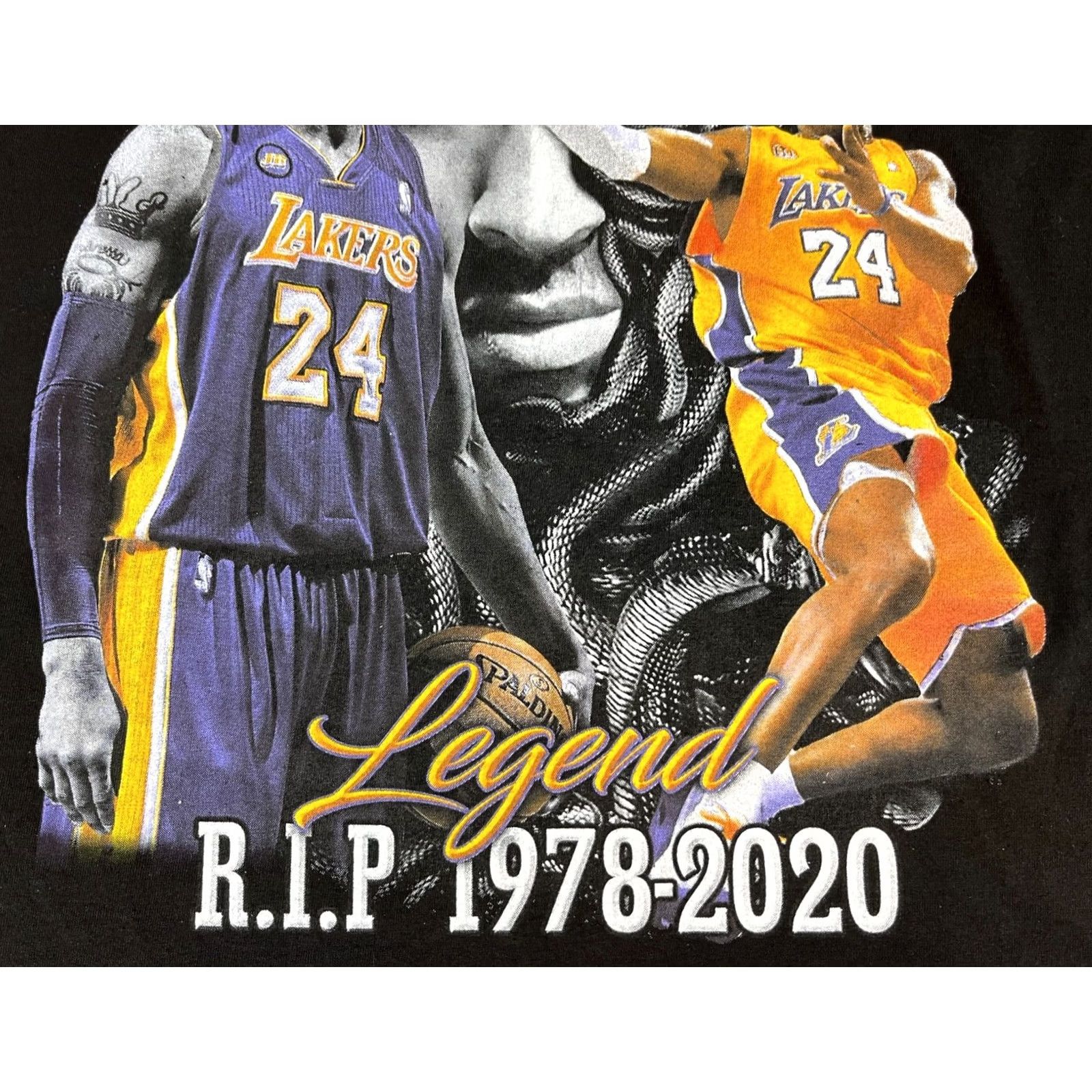 Vintage Kobe Bryant Black Mamba Legend R.I.P. 1978-2020 T-Shirt Size M Black Mens Shirt Size US M / EU 48-50 / 2 - 5 Thumbnail