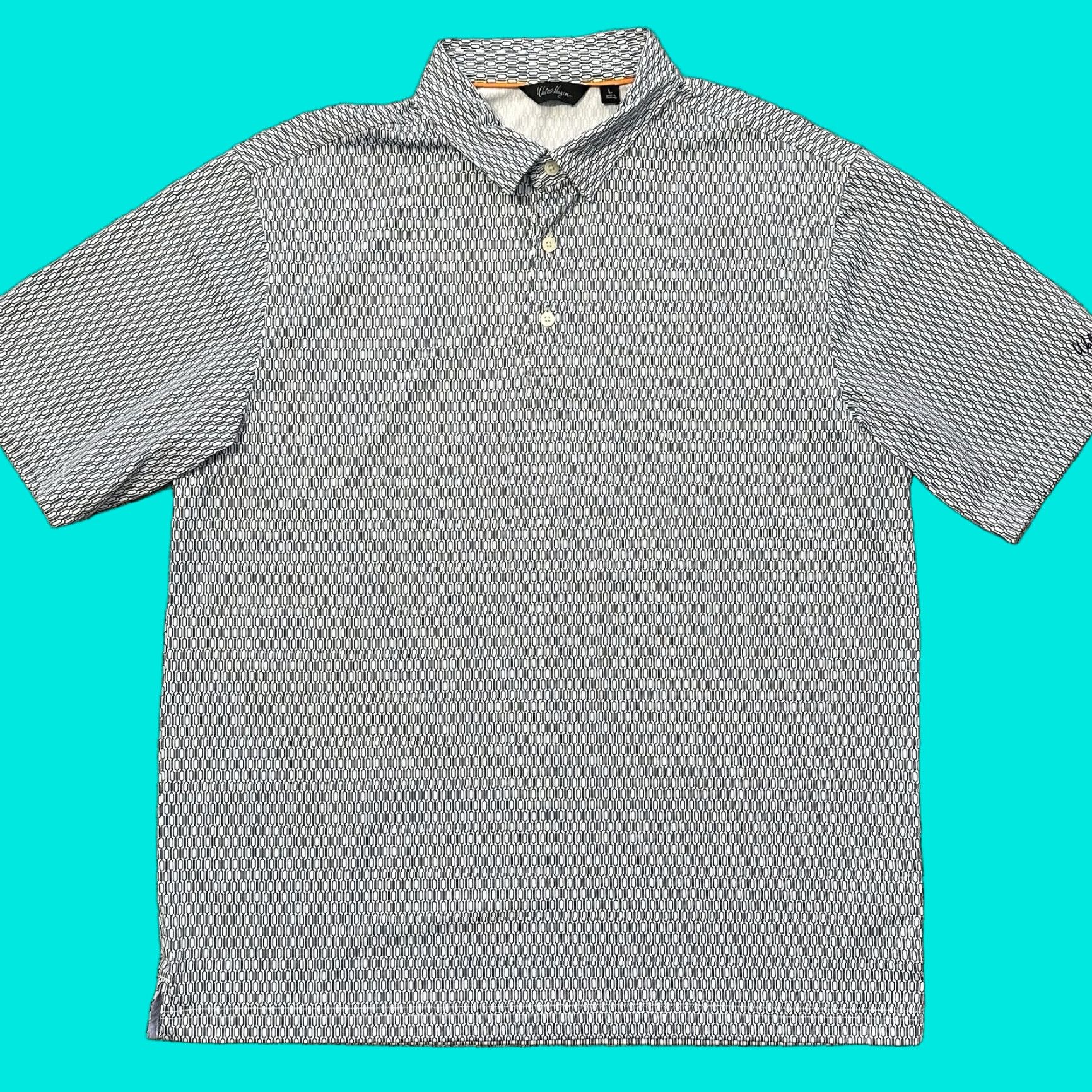 Vintage Nike Walter Hagen Polo Shirt Mens L Geometric Short Sleeve Collared Polyester Spandex Stretch Size US L / EU 52-54 / 3 - 1 Thumbnail