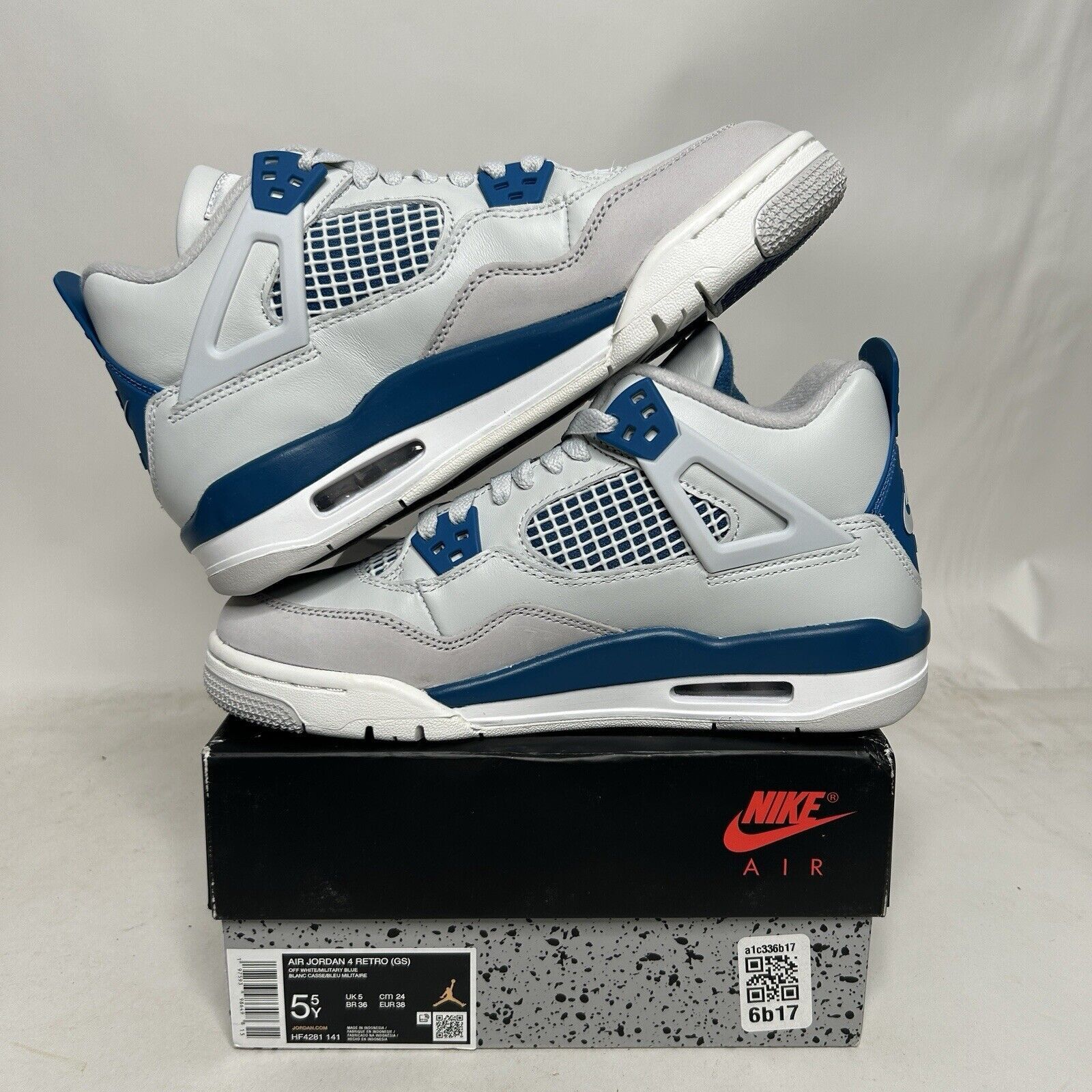 Nike Nike Air Jordan 4 Retro GS “Military/Industrial Blue” 2024 Size US 7 / IT 37 - 3 Thumbnail