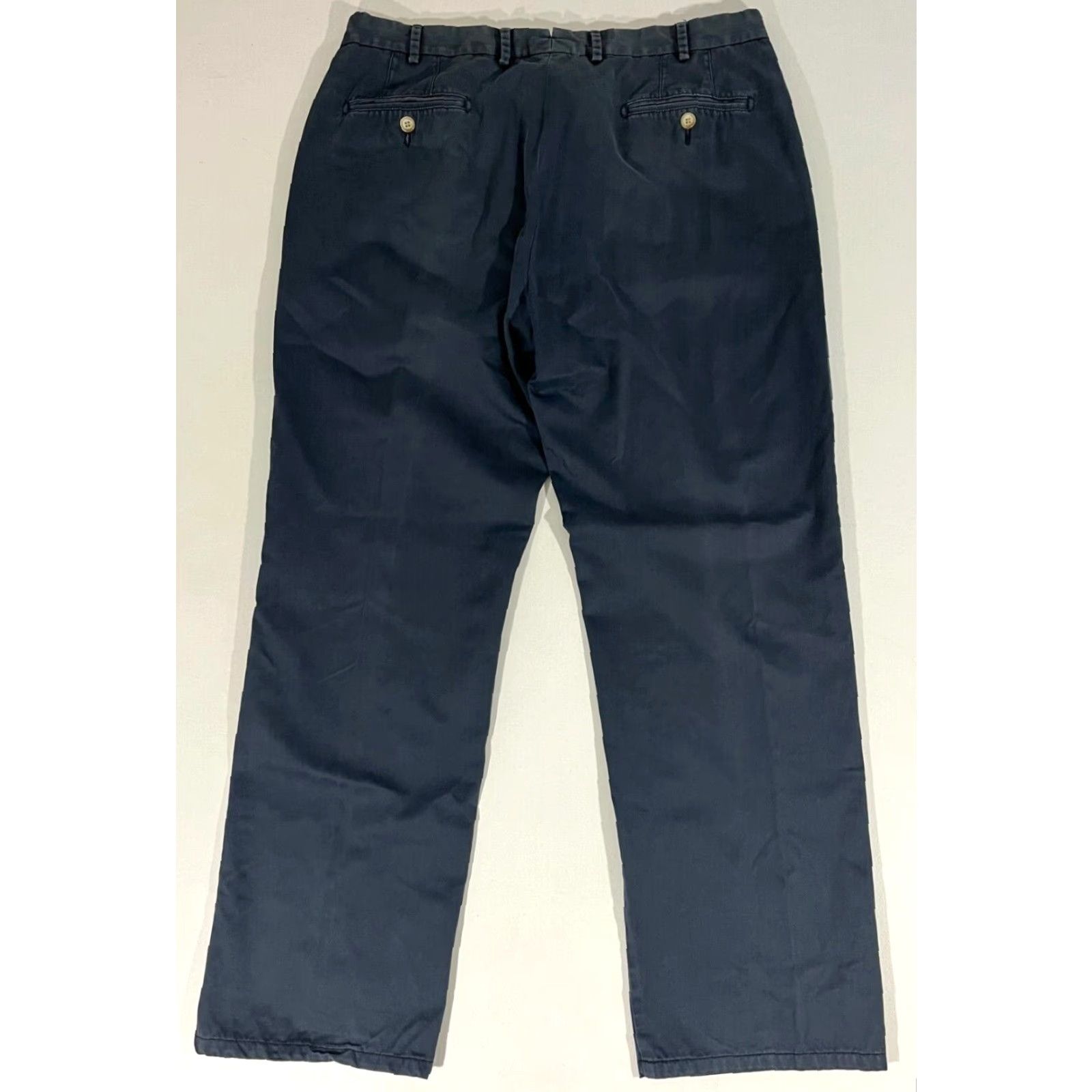 Peter Millar Peter Millar Crown Pima Cotton Chino Pants Navy Men 36x30 Vintage Straight Front Belt Loops Regular Pants Size US 36 / EU 52 - 2 Thumbnail