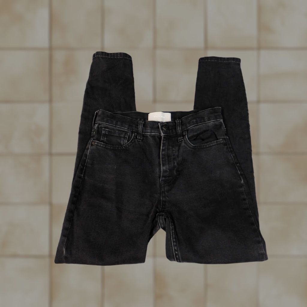 Everlane Everlane Jeans skinny Womens 24 black Denim Slim Pockets Zipper Regular 26in Inseam Jeans Womens Size 42" / US 20 - 1 Thumbnail