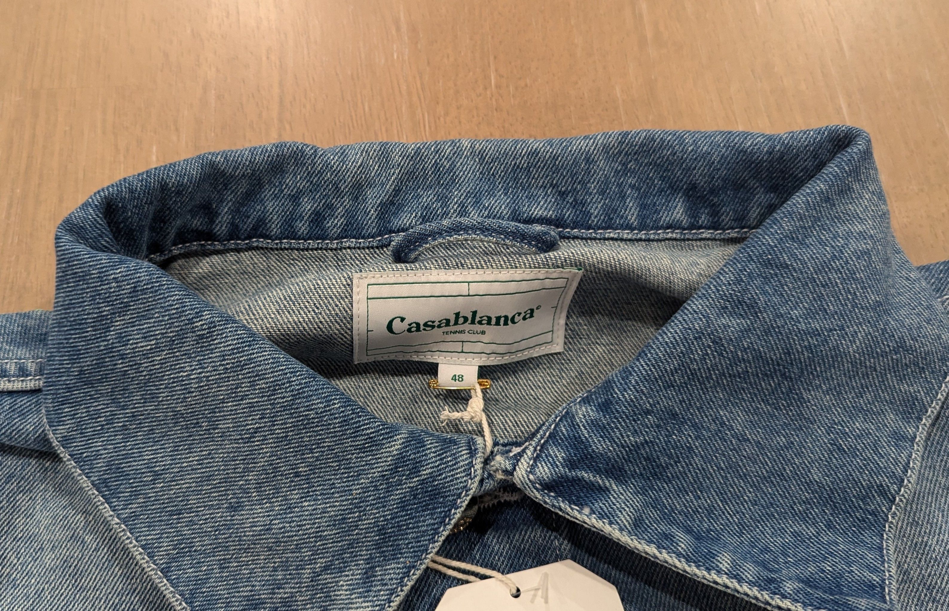 Casablanca CASABLANCA Embroidered Motif Denim Trucker Jacket Stone 48 Size US M / EU 48-50 / 2 - 2 Thumbnail