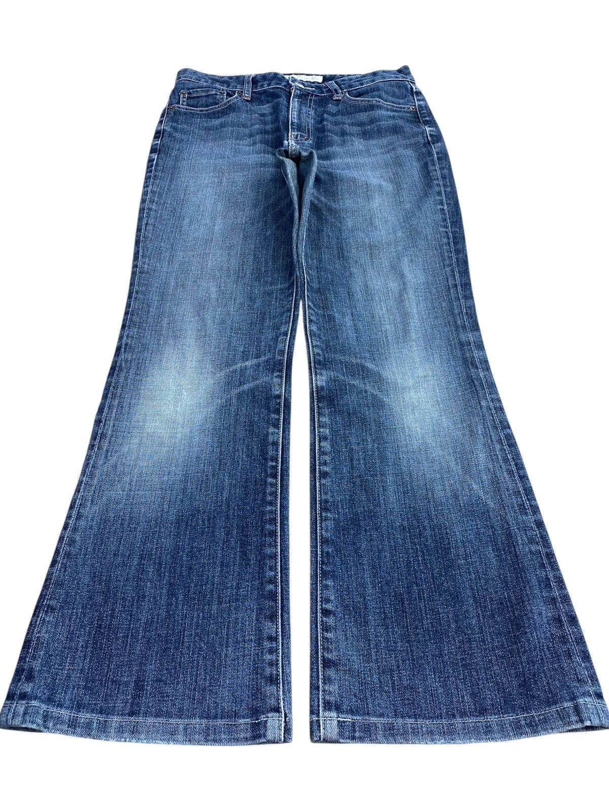 POST ARCHIVE FACTION (PAF) UNIQLO Brand Whiskers Faded Wash Style Flare Jeans Size US 30 / EU 46 - 1 Thumbnail