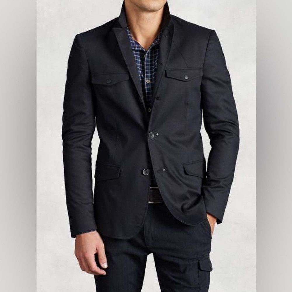 John Varvatos FW15 John Varvatos Luxe Cotton Utility Jacket Size 40 Black Size US L / EU 52-54 / 3 - 1 Thumbnail