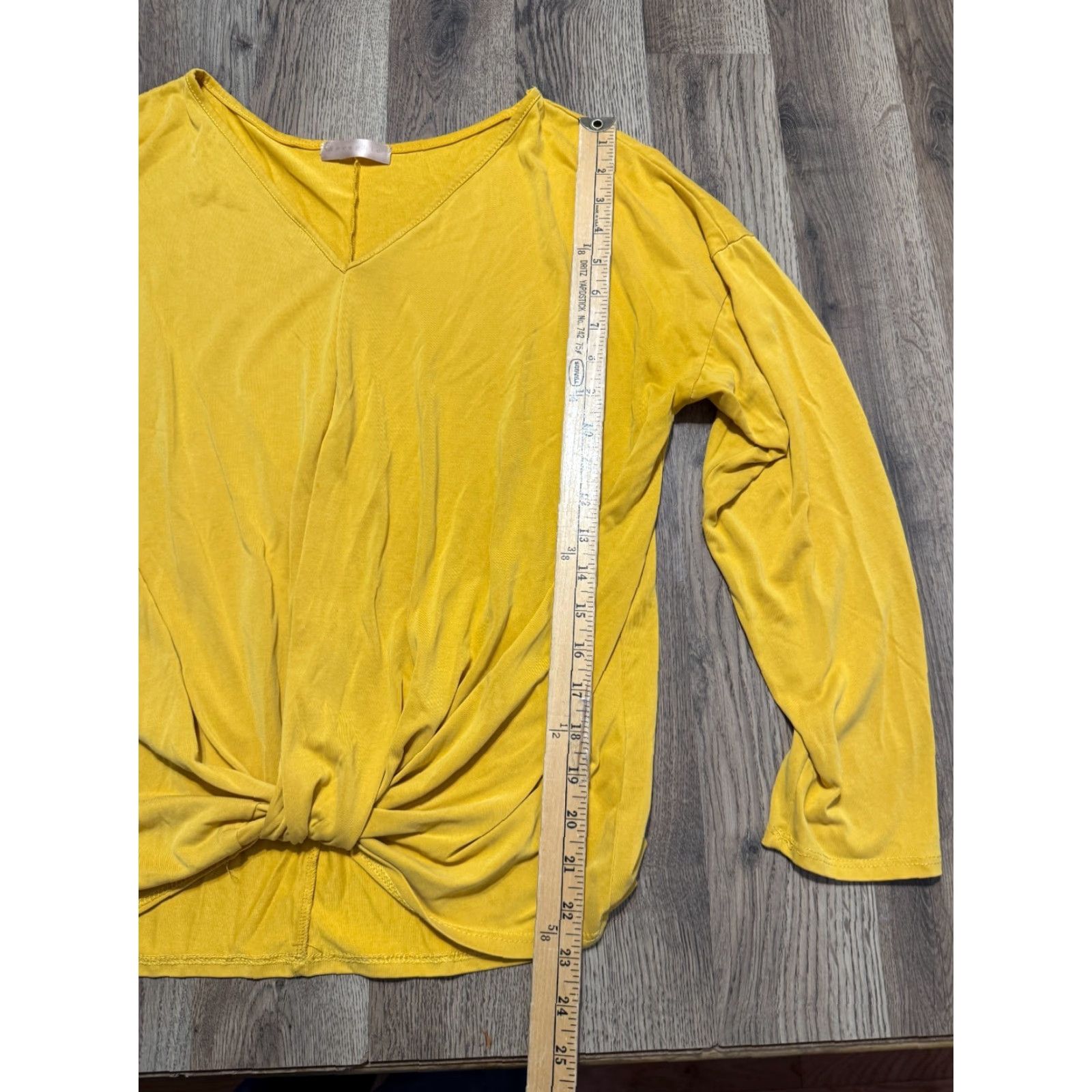 Vintage Seraphic Shirt Women XL Yellow Long Sleeve V-Neck Front Twist T-Shirt Size XL / US 12-14 / IT 48-50 - 7 Thumbnail