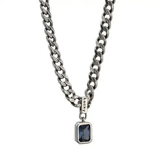 Jewelry Hikaru x Koga Stainless Steel Square Blue Necklace Size ONE SIZE - 3 Thumbnail
