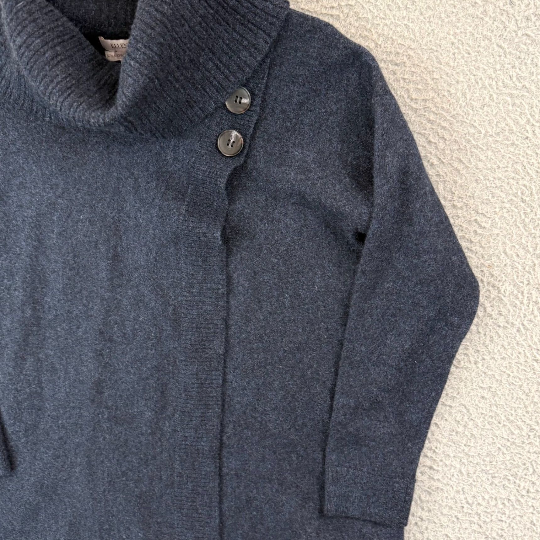 Ellen Tracy Ellen Tracy Sweater Women Medium Oversize Blue Long Sleeve Merino Wool Cowl Neck Size M / US 6-8 / IT 42-44 - 6 Thumbnail