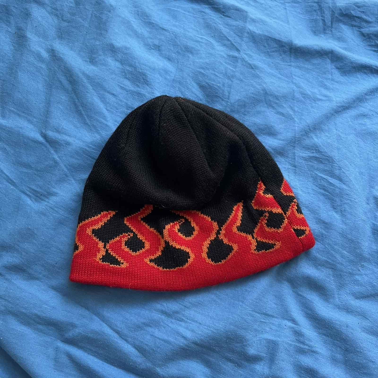Other Vintage Y2K Fire Flames Rare Opium Beanie Hat Size ONE SIZE - 2 Thumbnail