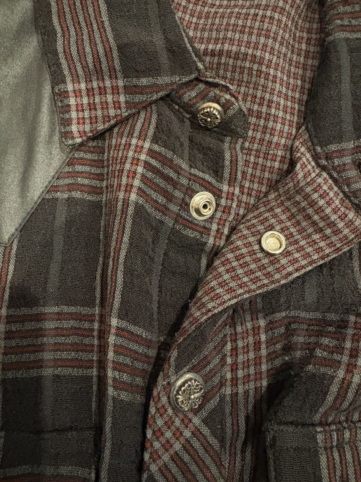 Chrome Hearts Chrome Hearts Plaid Shirt Flannel Button with leather cross Size US S / EU 44-46 / 1 - 5 Thumbnail