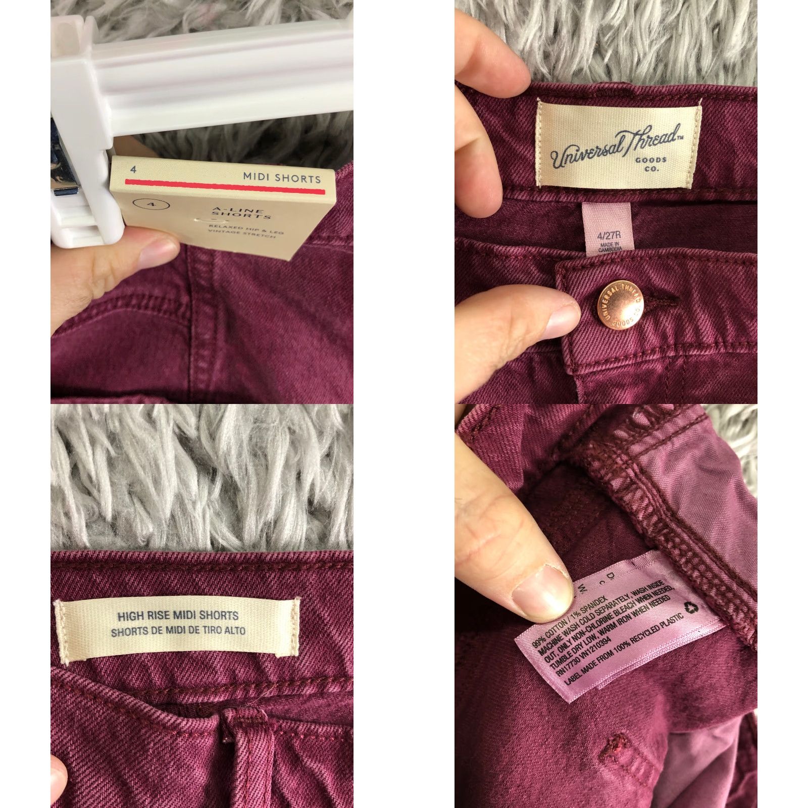 Vintage Universal Thread A-Line Shorts Womens Size 4 Red Denim Jean Shorts Size 27" / US 4 / IT 40 - 8 Thumbnail