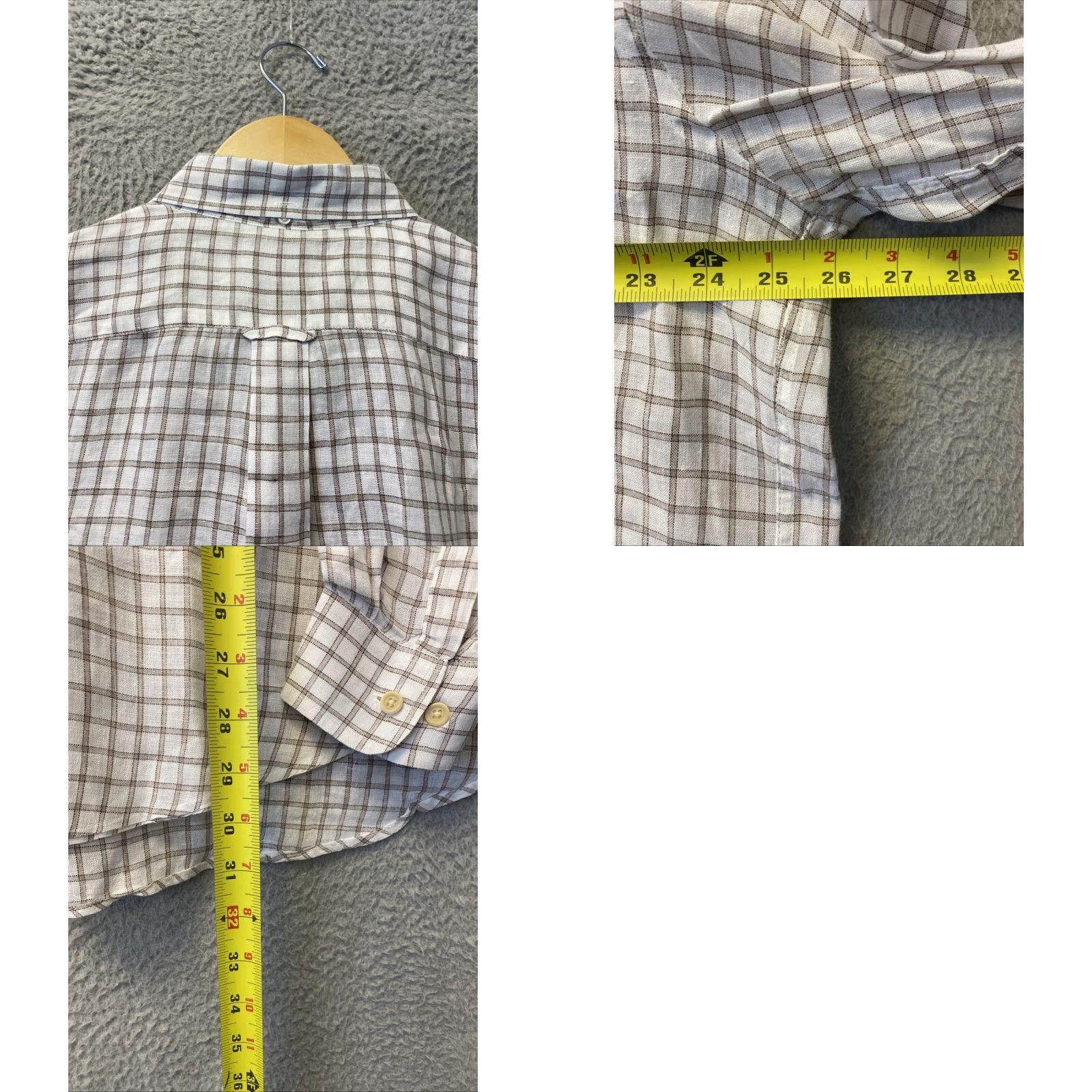Faconnable VINTAGE Faconnable Men's Shirt Long Sleeve Casual Party XL Light Brown Check Cotton 90s City Size US XL / EU 56 / 4 - 8 Thumbnail