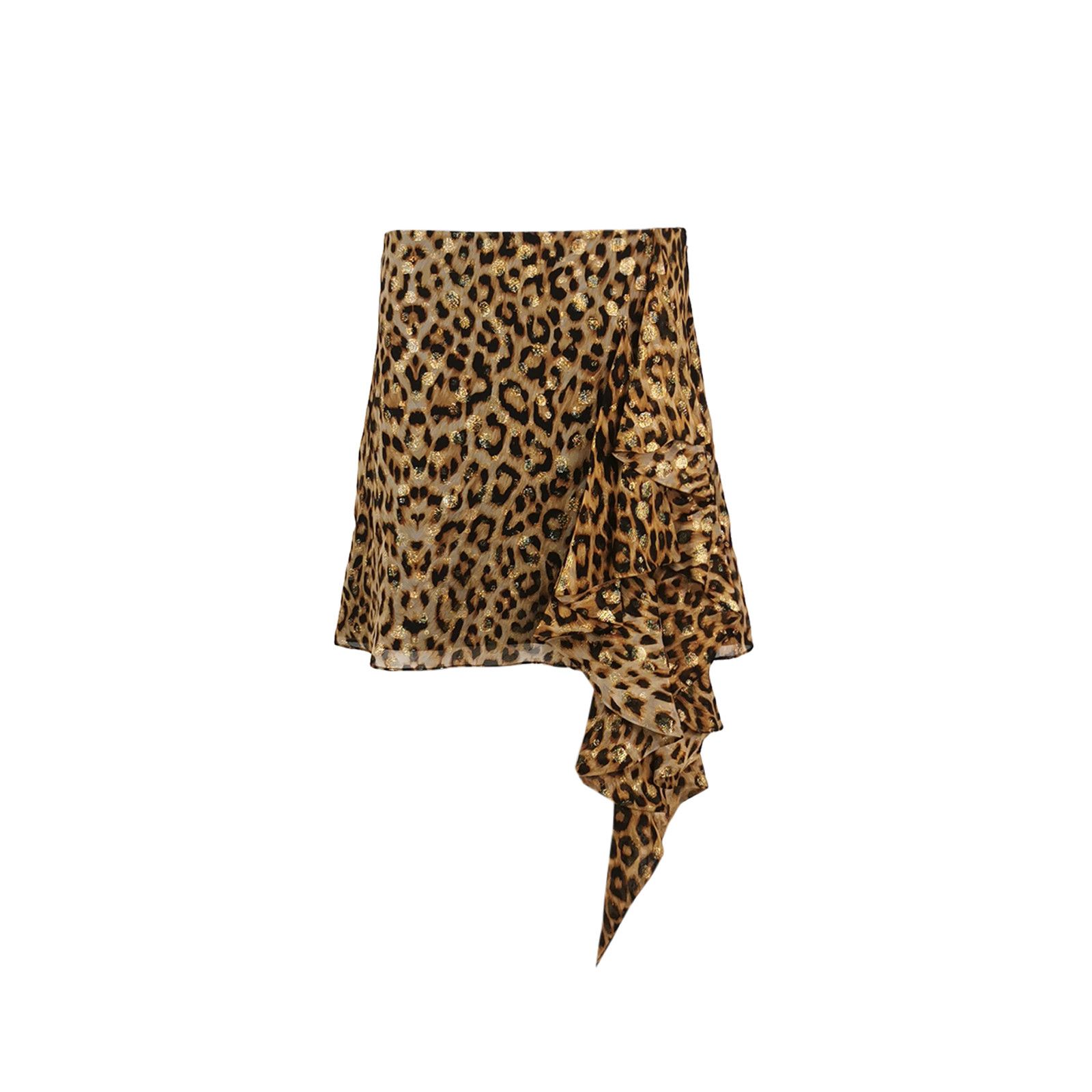 Celine Celine Leopard Print Ruffled Mini Skirt Size 38 Size 27" / US 4 / IT 40 - 1 Thumbnail