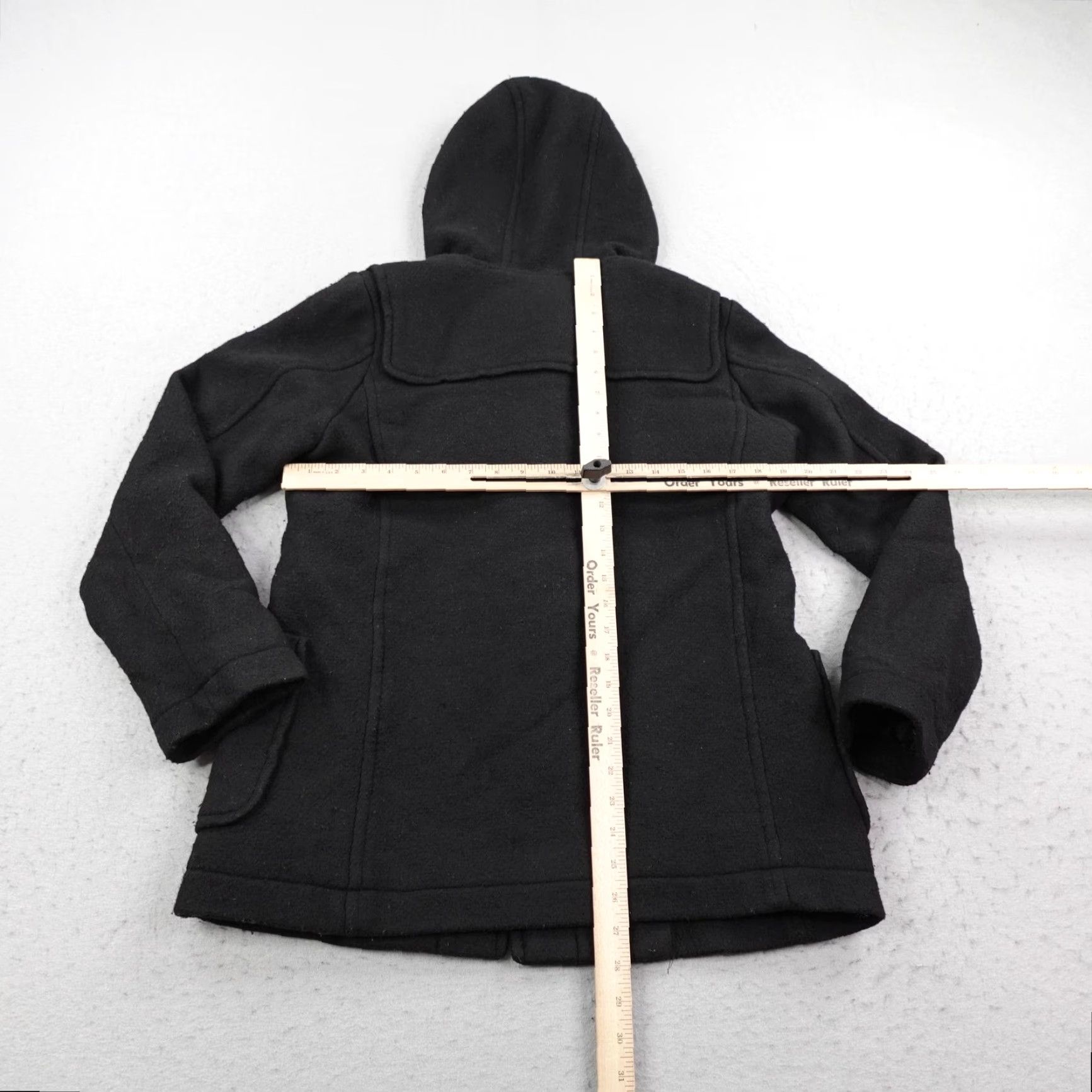 Uniqlo Uniqlo Coat Womens Medium Black Wool Blend Toggle Duffle Hooded Parka Size M / US 6-8 / IT 42-44 - 5 Thumbnail