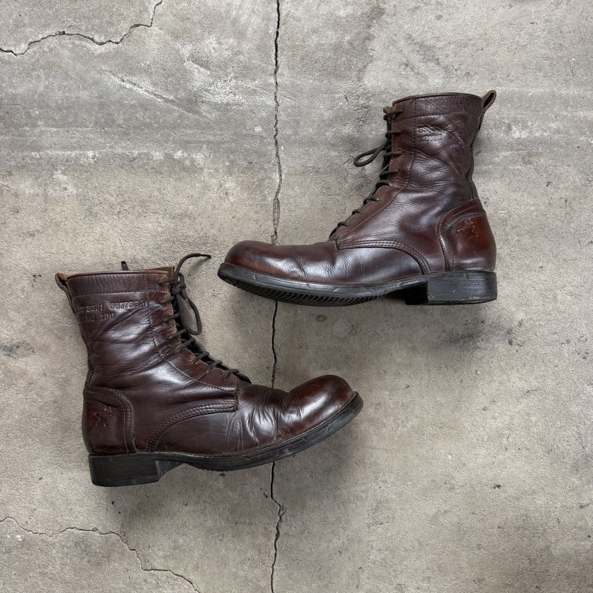 G-Star G-Star Raw Brown Leather Combat Boots Avant-garde Size US 9 / EU 42 - 7 Thumbnail