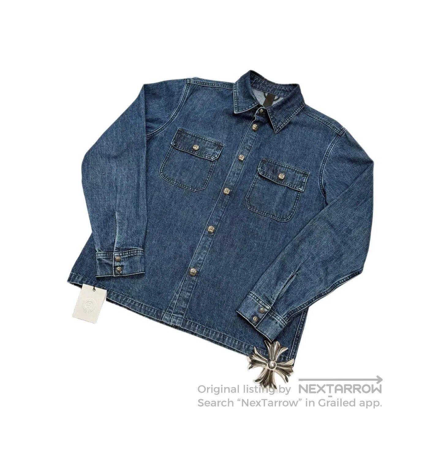 Chrome Hearts chrome hearts blue denim jacket with pockets. Size US M / EU 48-50 / 2 - 1 Thumbnail