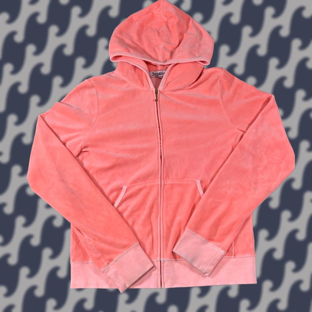 Juicy Couture VINTAGE Juicy Couture Tracksuit Jacket Velvet Velour Pink USA Made • Size XL Womens Velour Pink Tracksuit Jacket XXX Size XL / US 12-14 / IT 48-50 - 1 Thumbnail