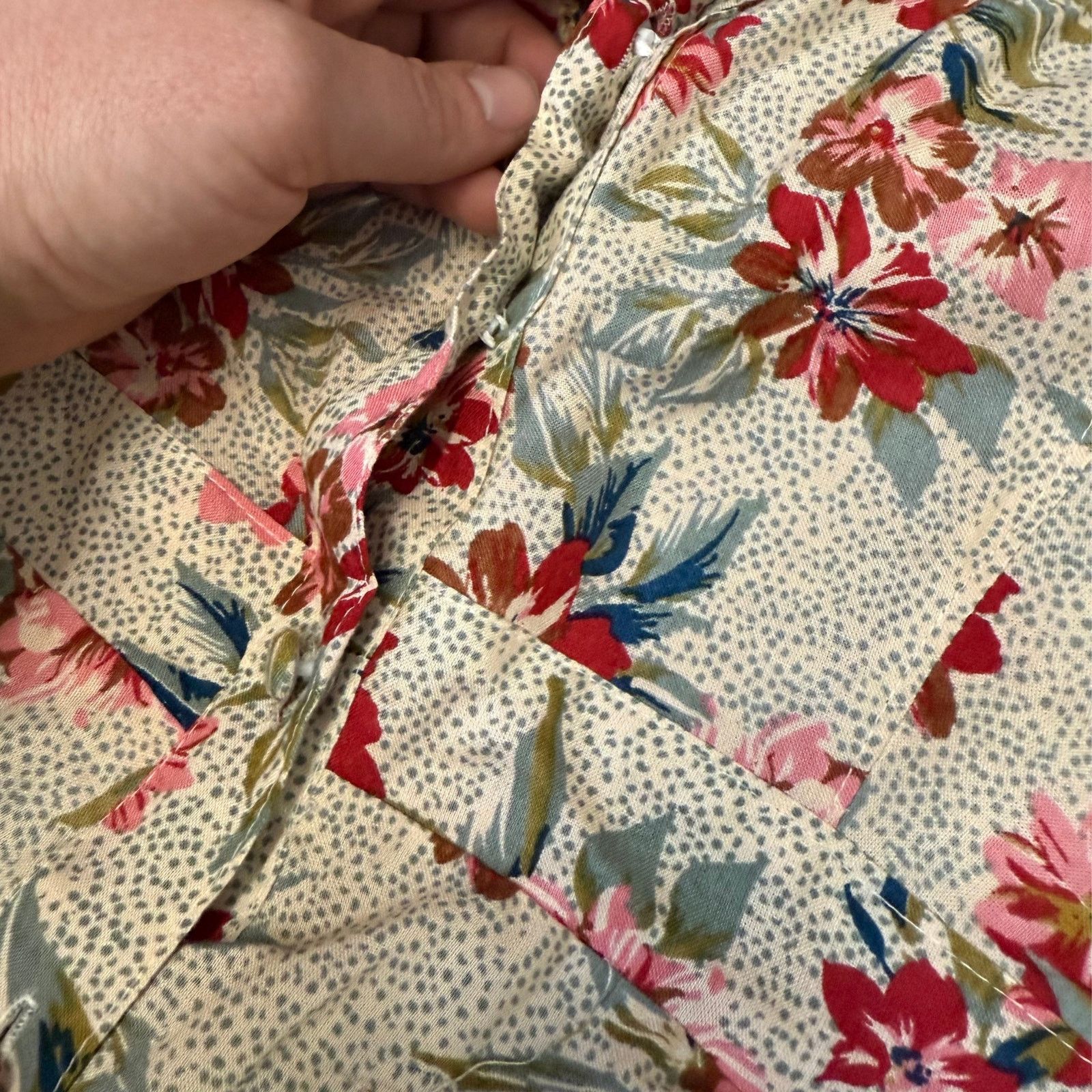 Vintage High-Low Floral Sundress With Mermaid Tail Ruffle | Angie Size L / US 10 / IT 46 - 7 Thumbnail