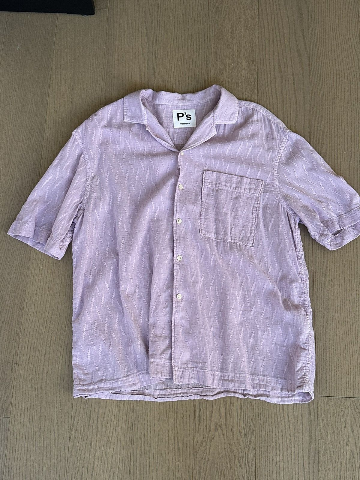 image of Presidents Pink Lightweight Textured Camp Collar Shirt, Men's (Size Medium)
