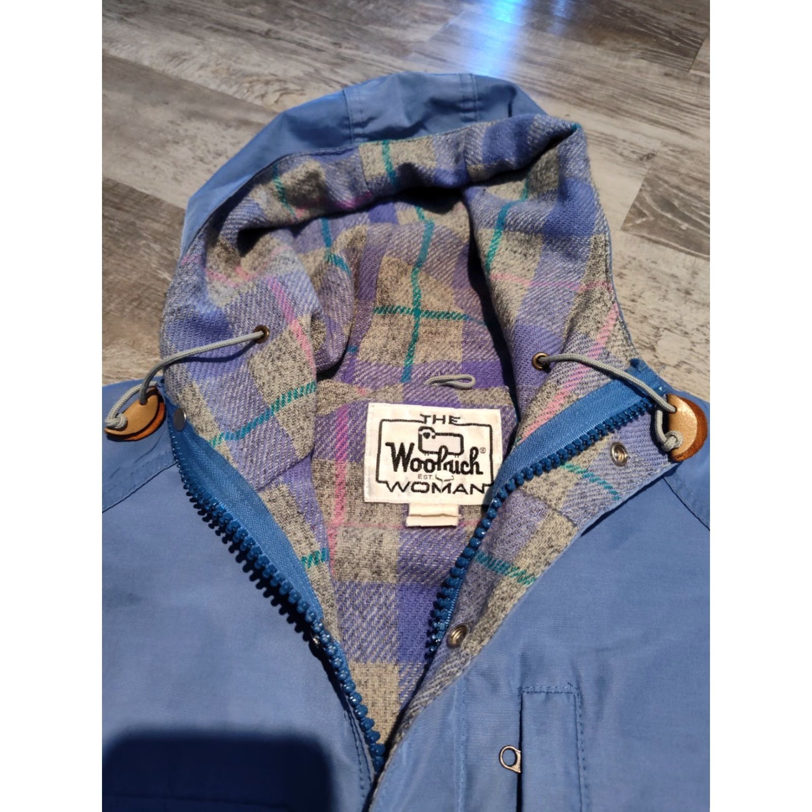 Vintage VINTAGE Woolrich Women's Coat Long Jacket S Blue Wool Lined 1980s Fall Winter Casual Size S / US 4 / IT 40 - 7 Thumbnail