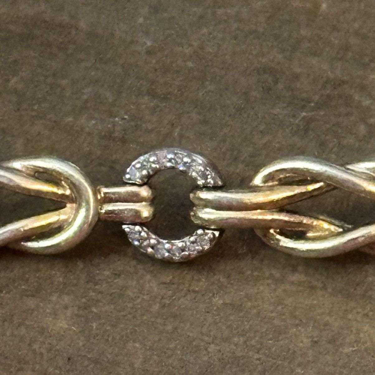 Other 925 silver gold plated love knot & diamonds tennis bracelet Size ONE SIZE - 6 Thumbnail