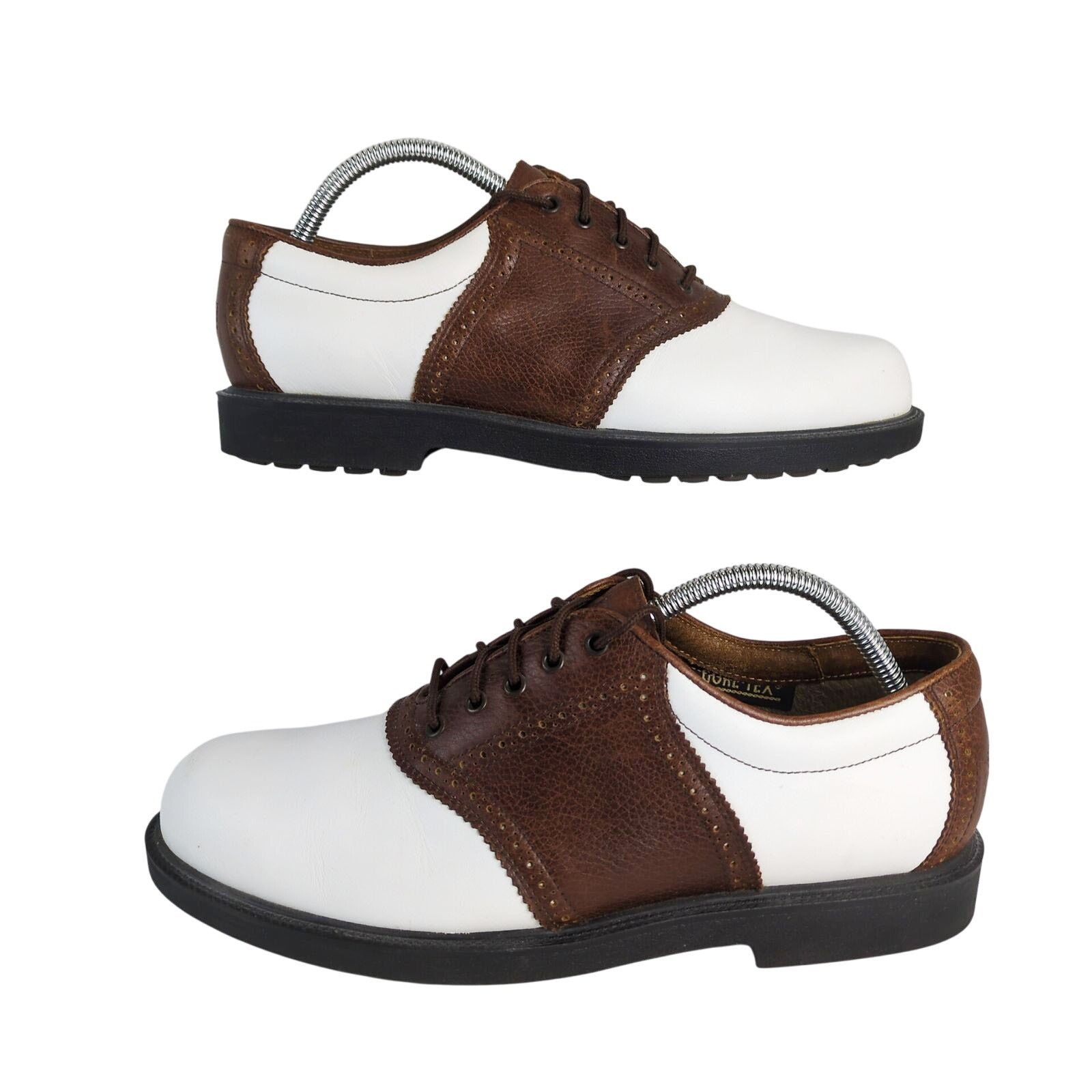 Rockport Rockport Men's 9W Brown & White Leather Saddle Golf Shoes Size US 9 / EU 42 - 2 Thumbnail