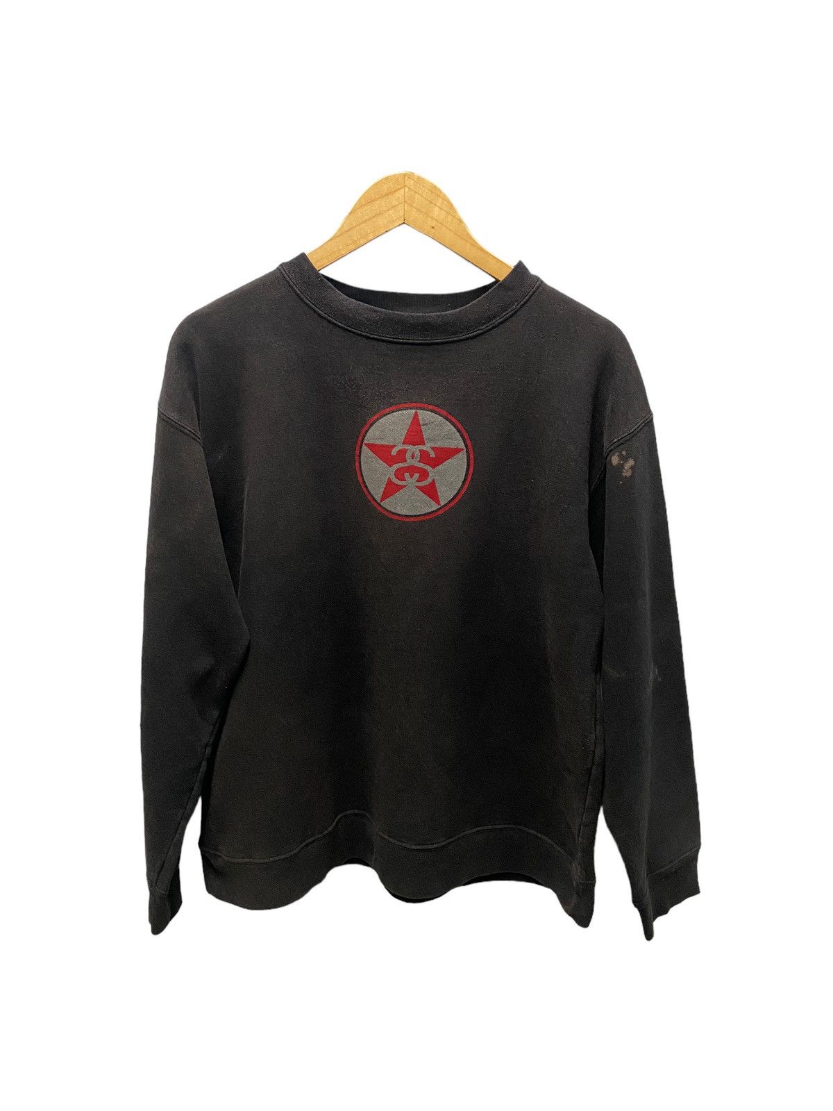 Stussy Vintage Stussy sunfaded big logo spell out sweatshirt Size US L / EU 52-54 / 3 - 6 Thumbnail